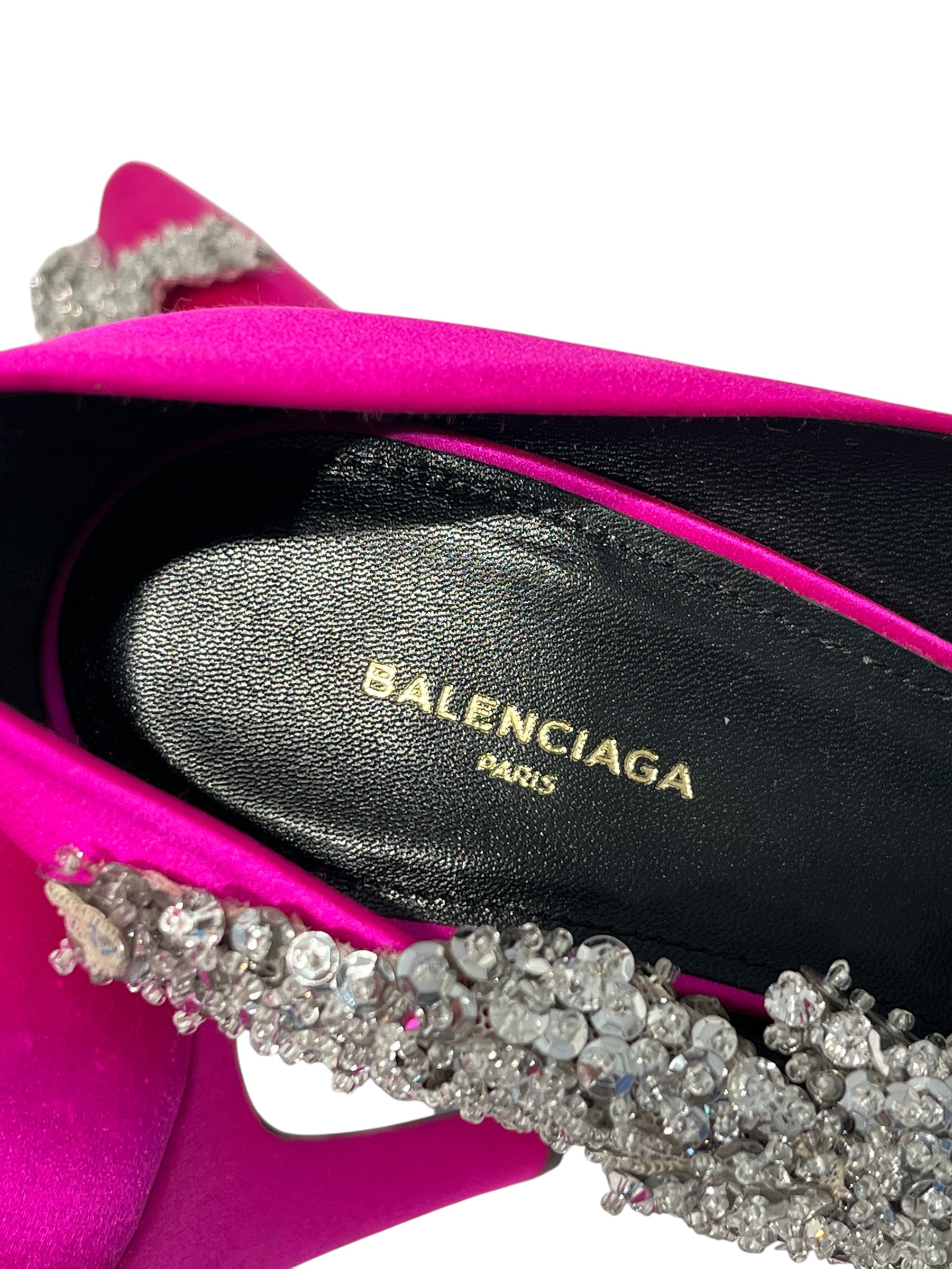 BALENCIAGA/Heels/EU 37/Nylon/PNK/RGHINESTONEWINGS view 3