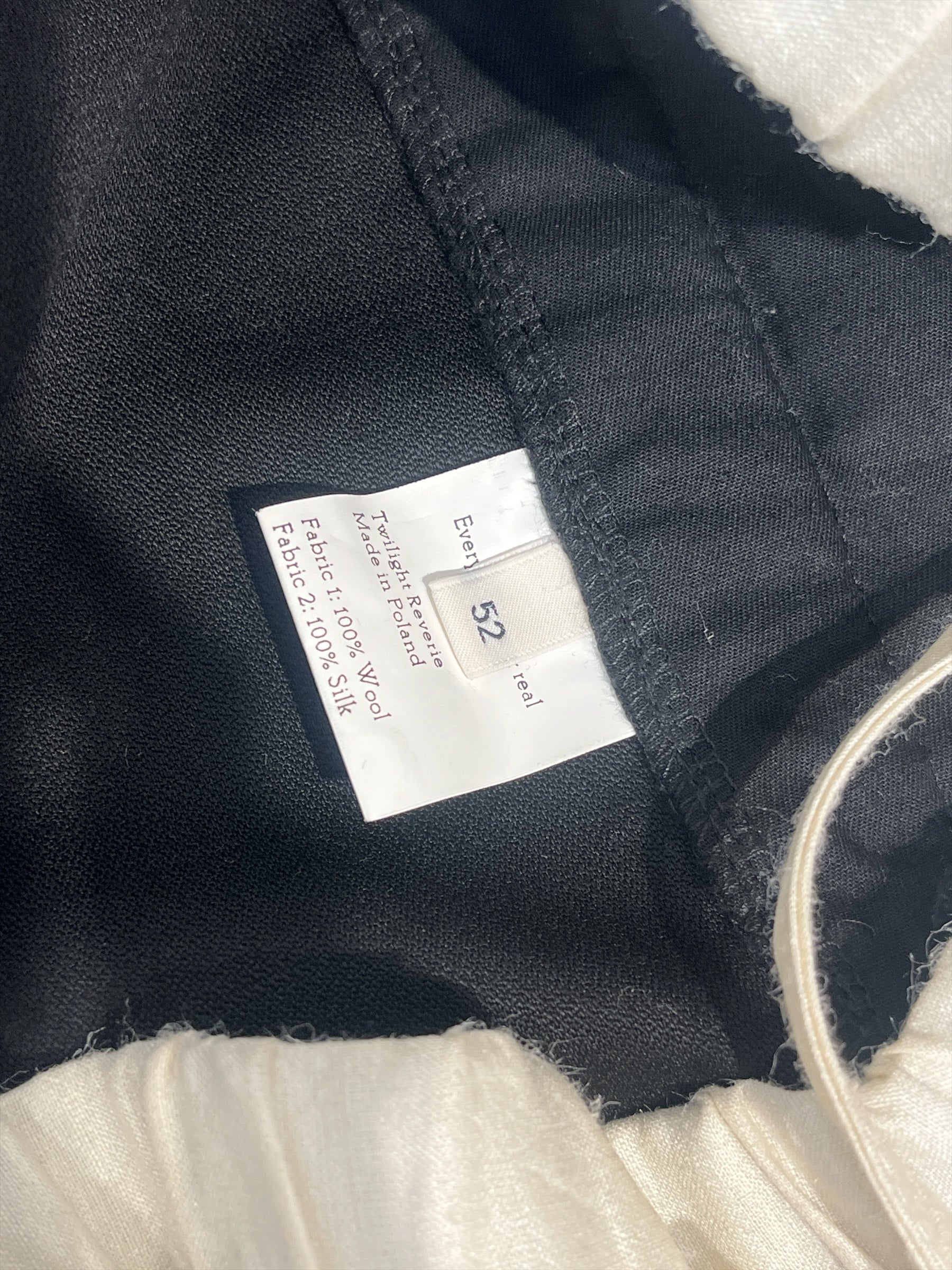 WALES BONNER/Slacks/52/Silk/BLK/FLIP OVER BAGGY PANT view 4