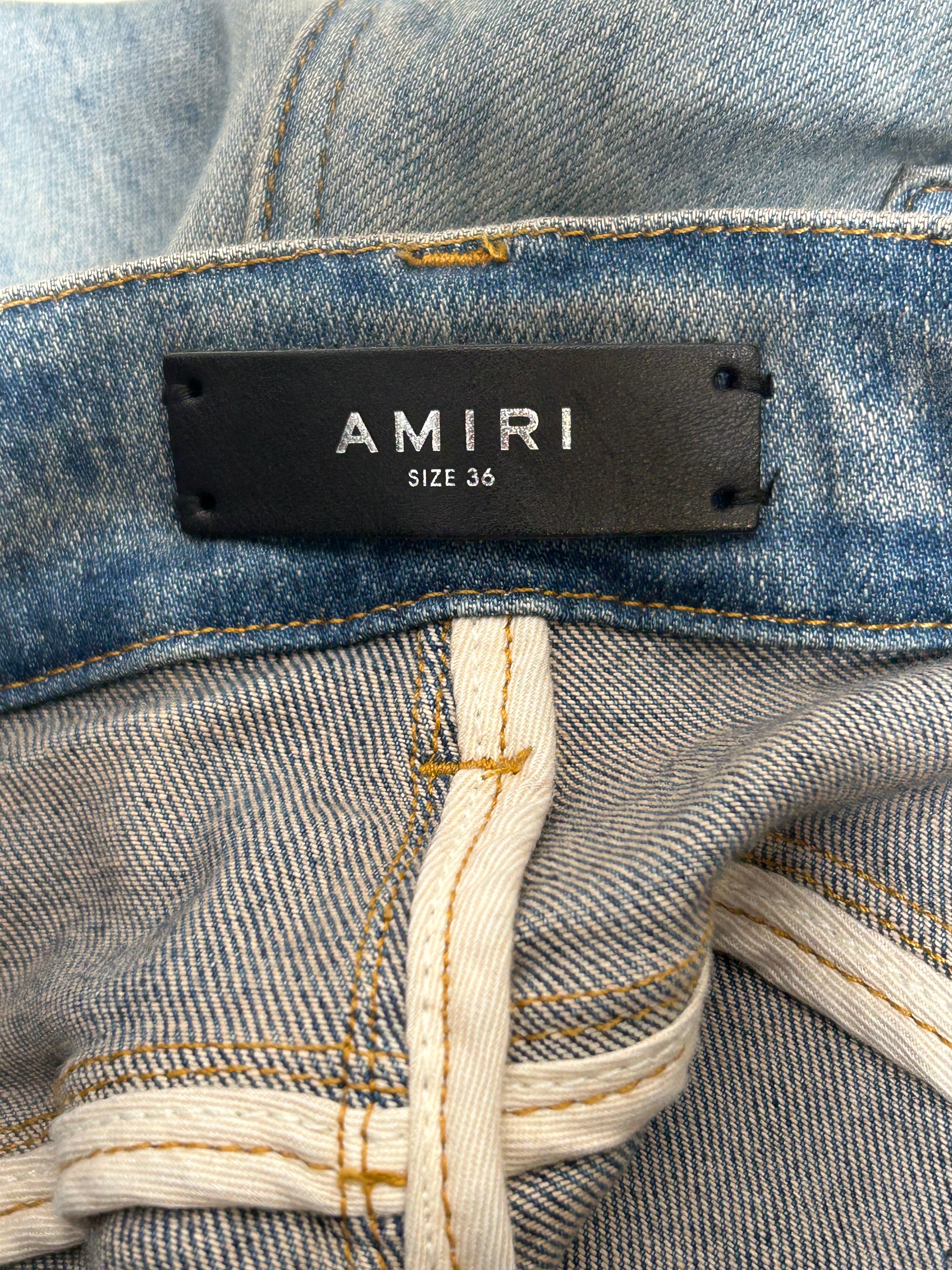 AMIRI/Skinny Pants/36/Denim/BLU/all over leather stars view 3