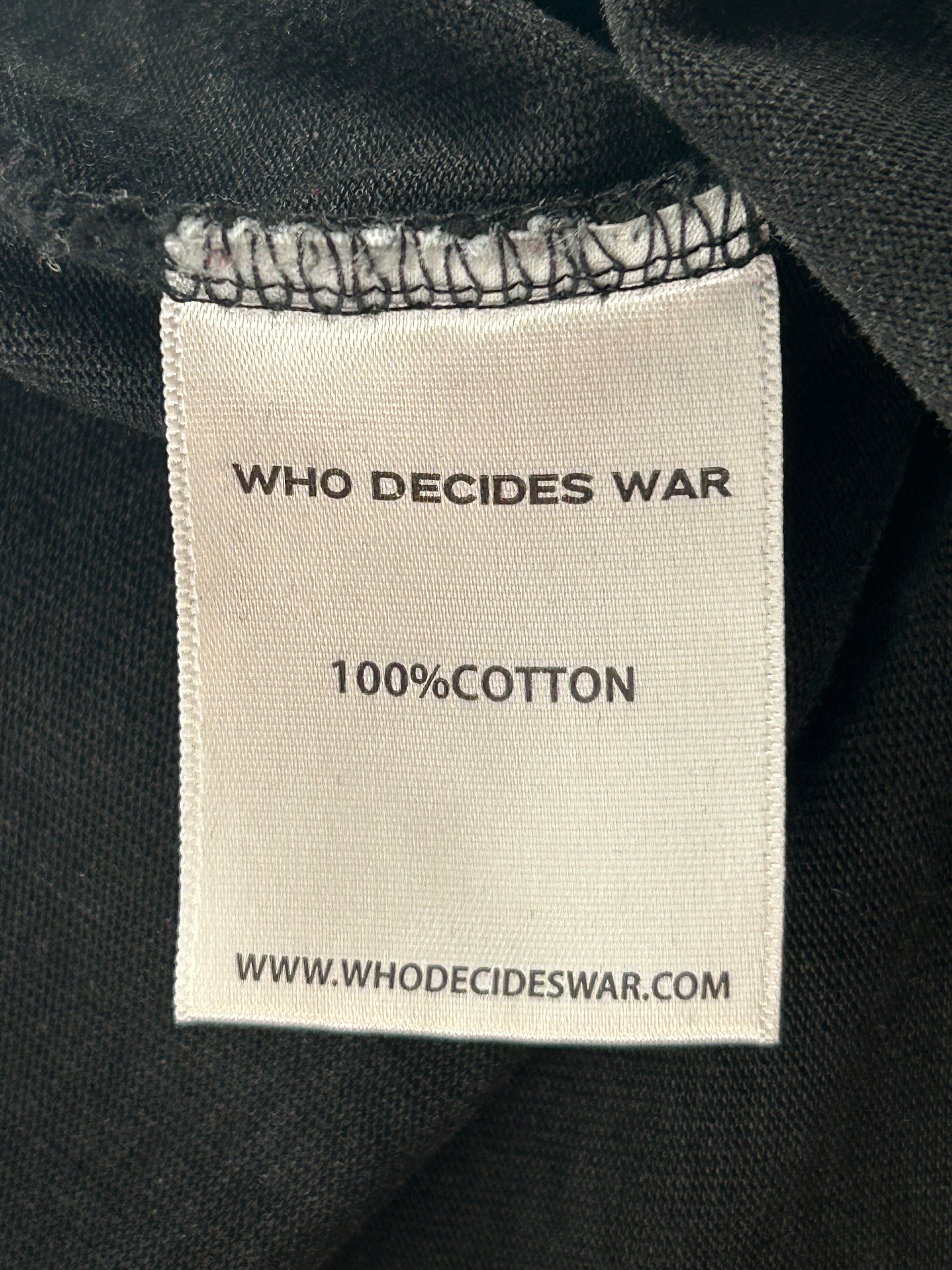 WHO DECIDES WAR/T-Shirt/L/Cotton/BLK/RUNNING MAN GRAPHIC view 3