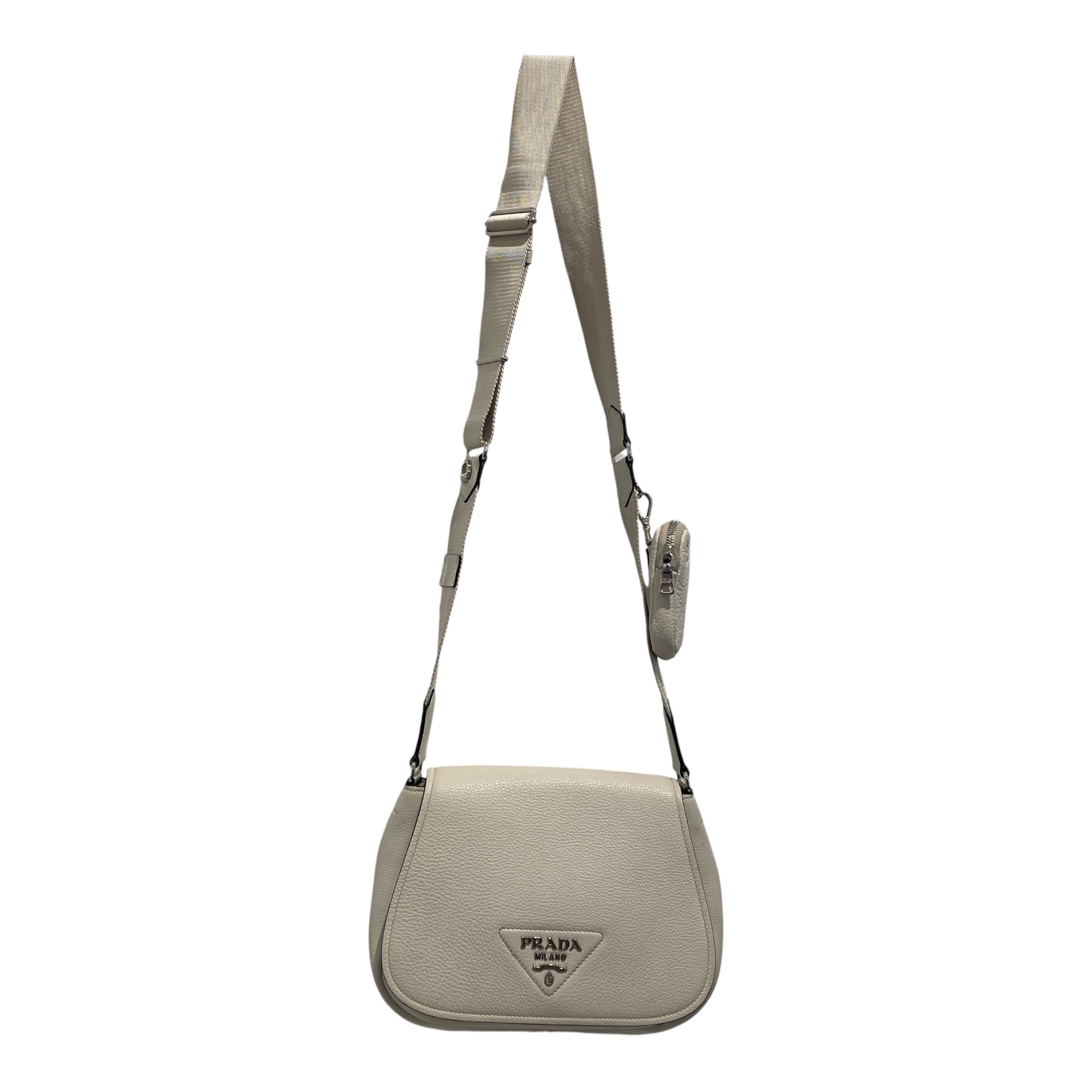 PRADA/Cross Body Bag/Leather/WHT/DAIANO view 1
