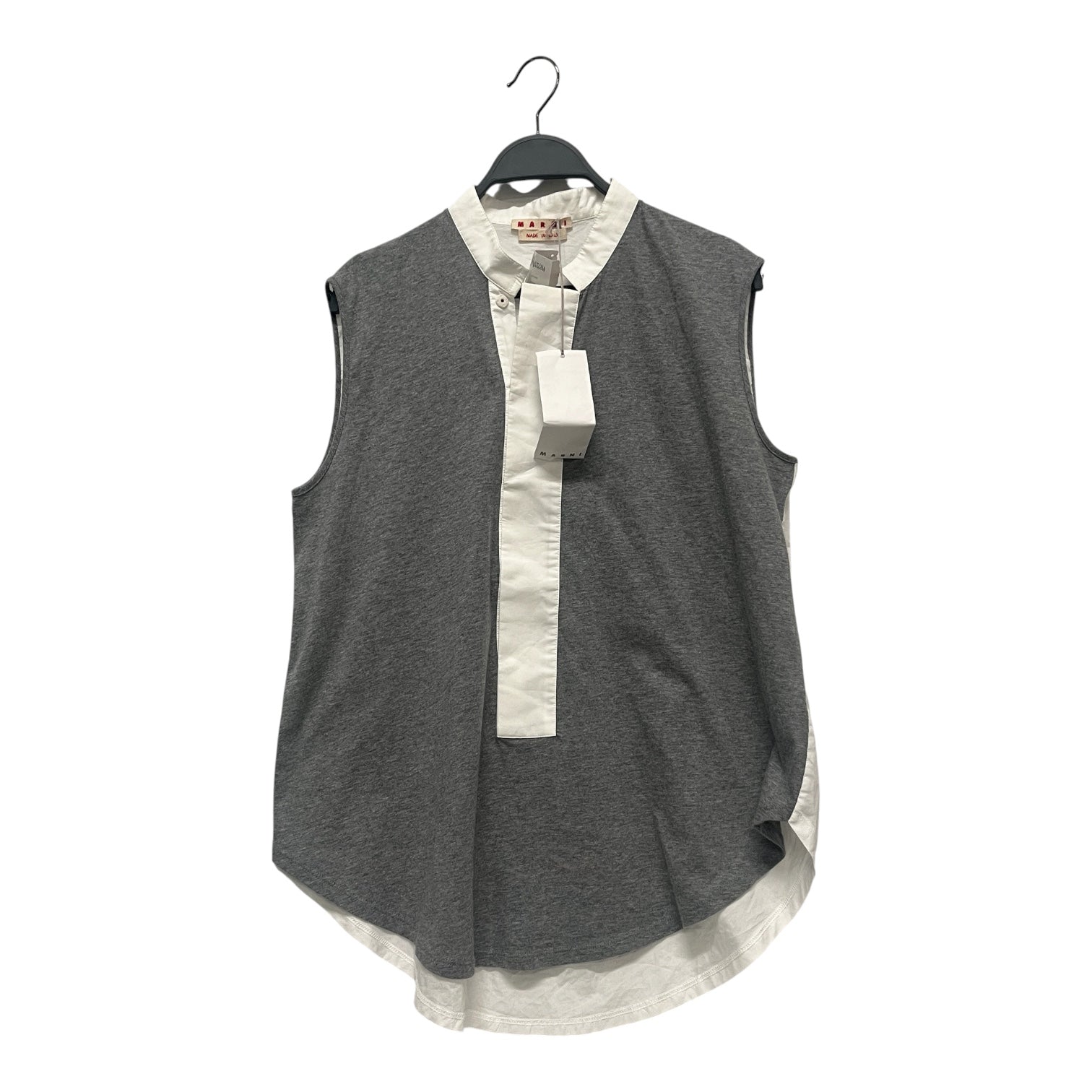 MARNI/Vest/42/Cotton/GRY/GRY/WHT HALF BUTTON VEST view 1