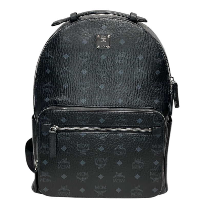 MCM/Backpack/Monogram/Leather/BLK/