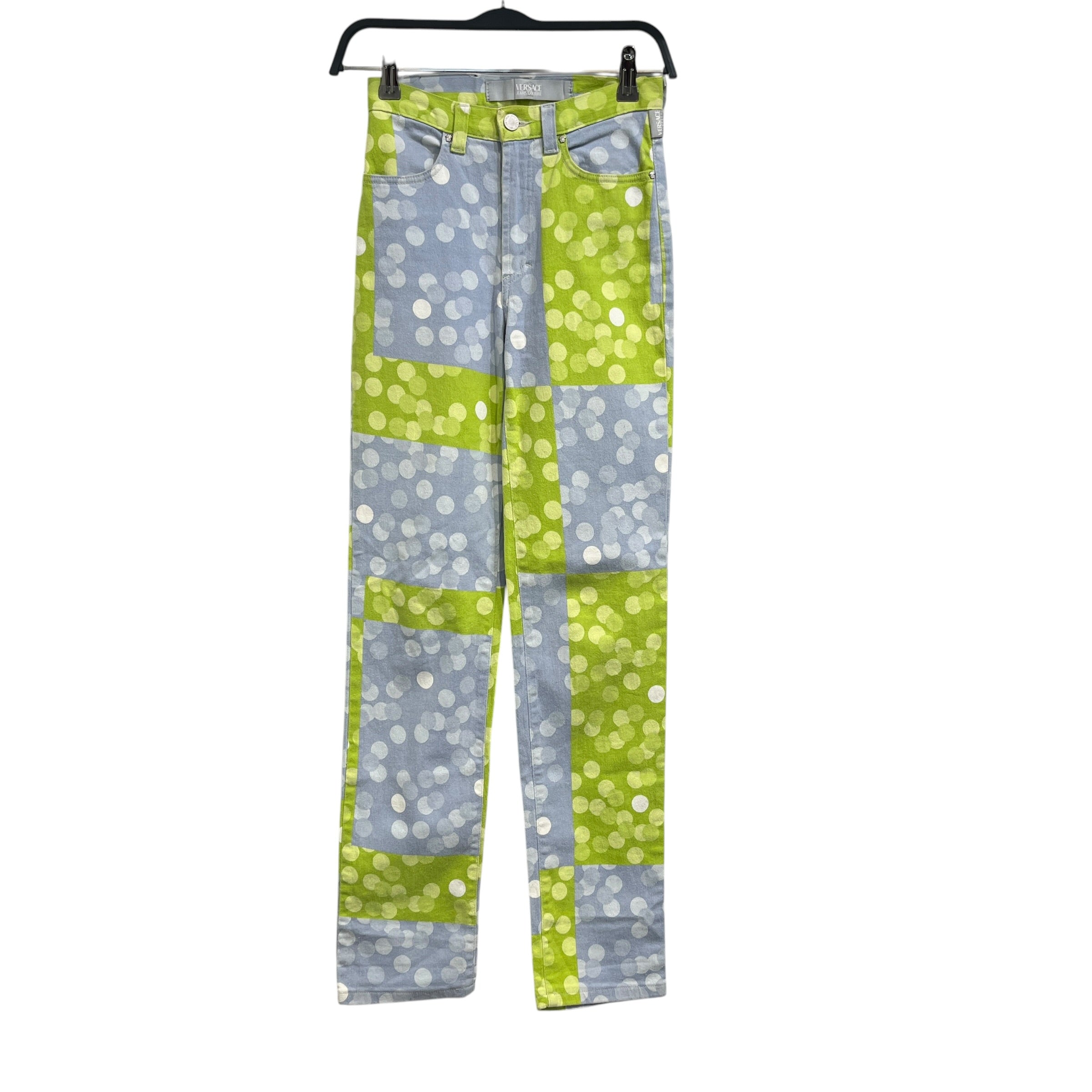 VERSACE/Straight Pants/24/Denim/BLU/Polka Dot/ view 1