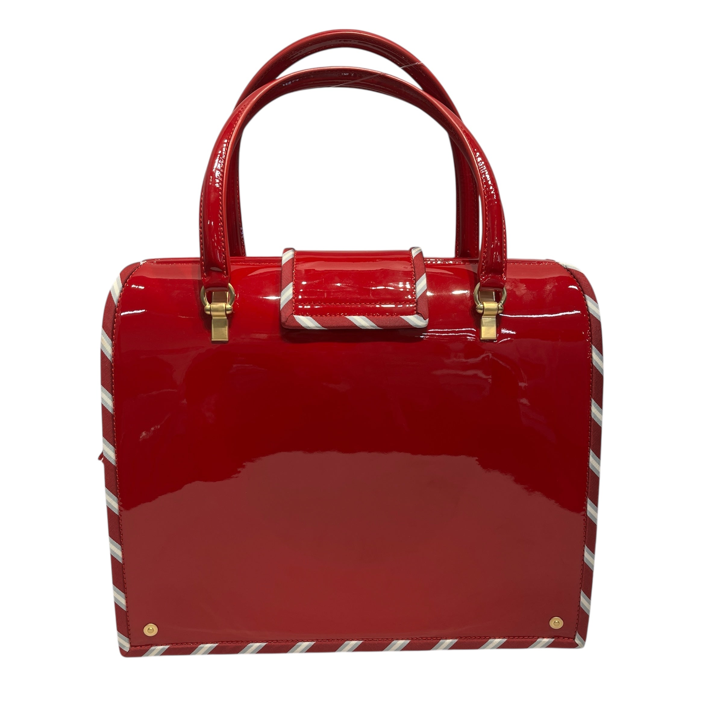 THOM BROWNE. NEW YORK/Briefcase/Border/Leather/RED/PATENT MRS. THOM view 2