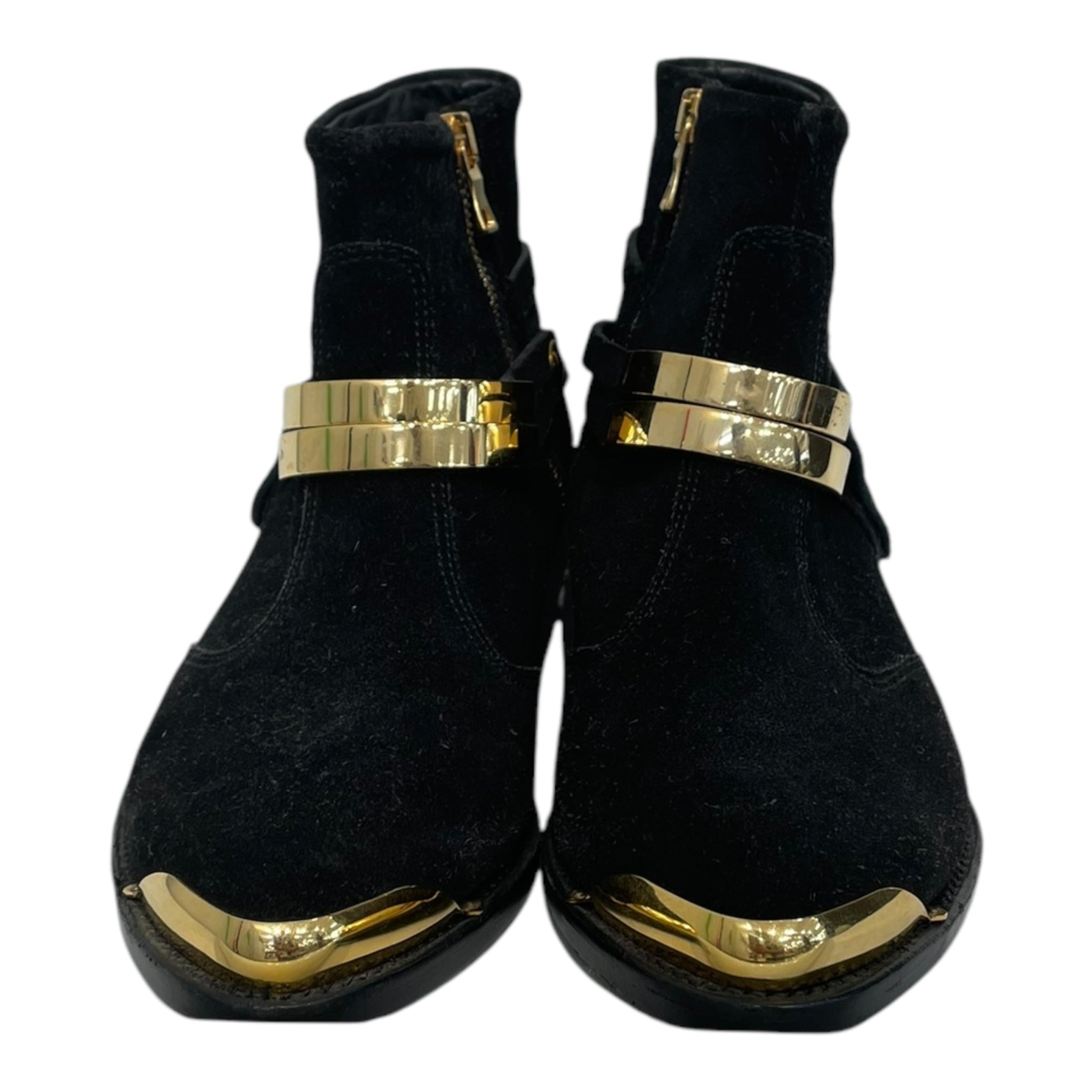 BALMAIN/Ankle Boots/US 6.5/Suede/BLK/ view 3