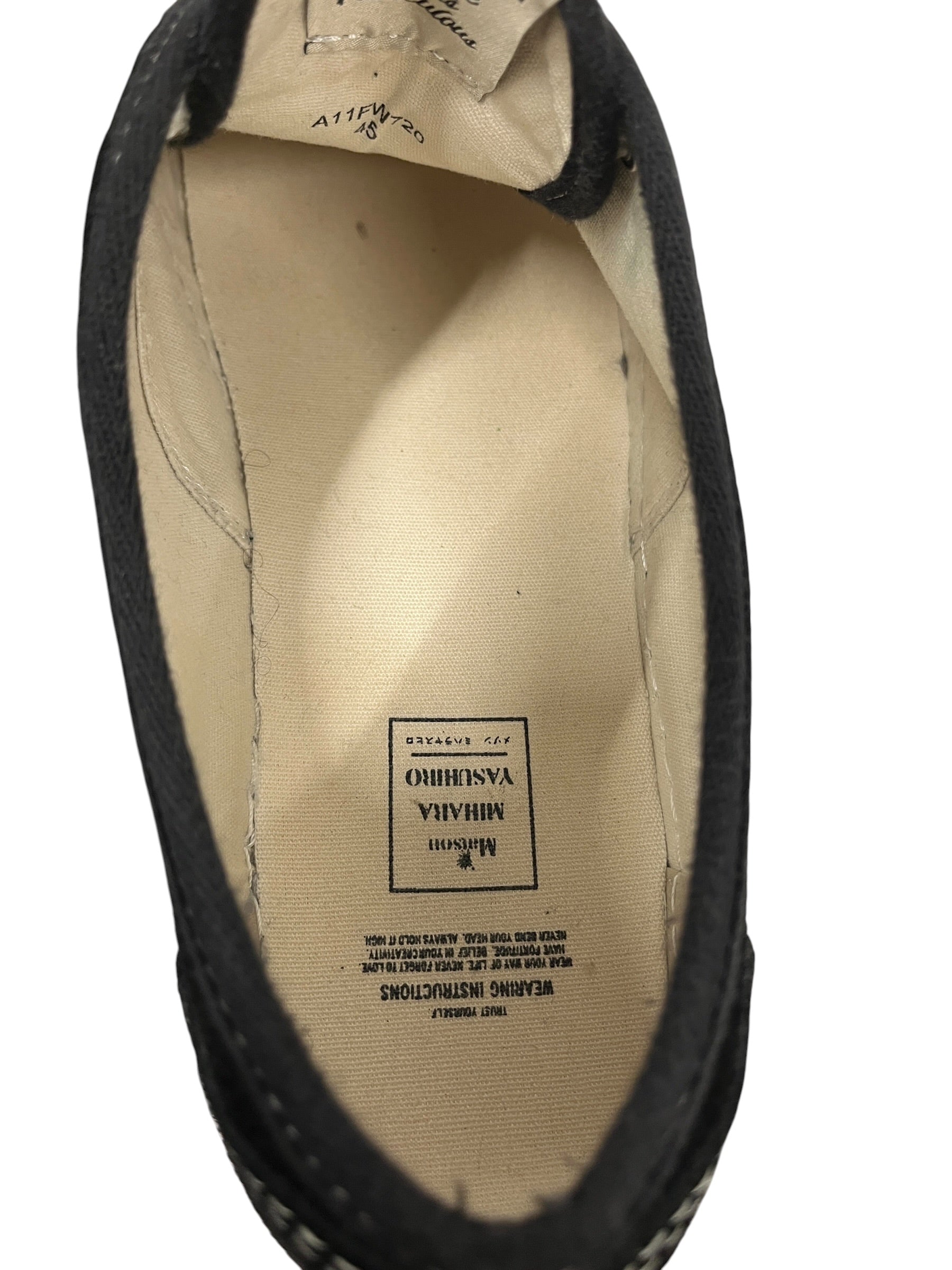 MIHARA YASUHIRO/Low-Sneakers/EU 45/Cotton/BLK/U-Tip/BAKER VANS view 3
