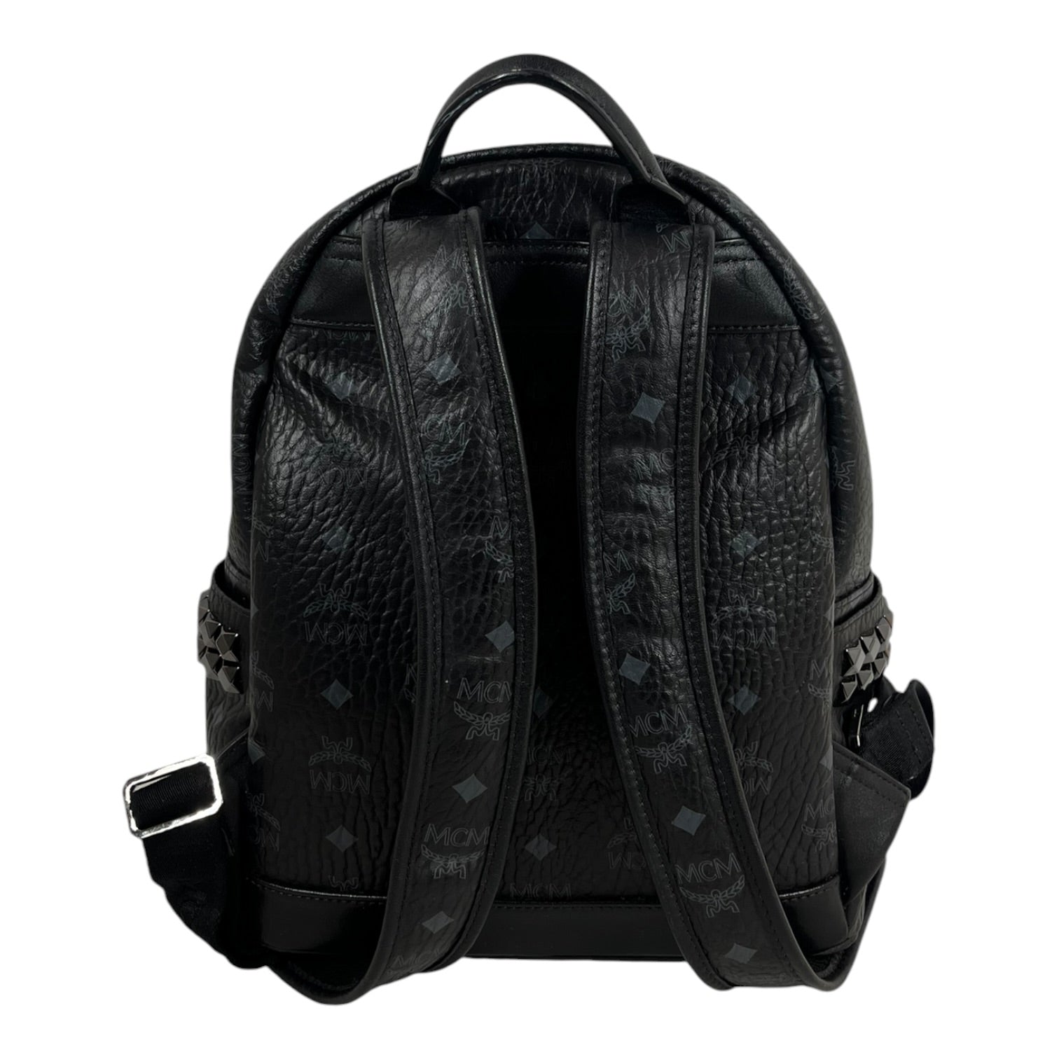 MCM/Backpack/Leather/BLK/studded backpack view 2