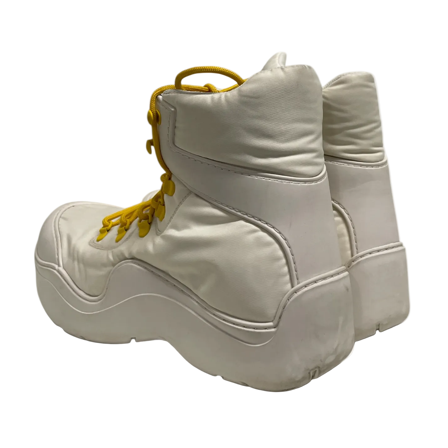 BOTTEGA VENETA/Boots/EU 41/Nylon/WHT/YELLOW LACES/RUBBER BOOTS view 2