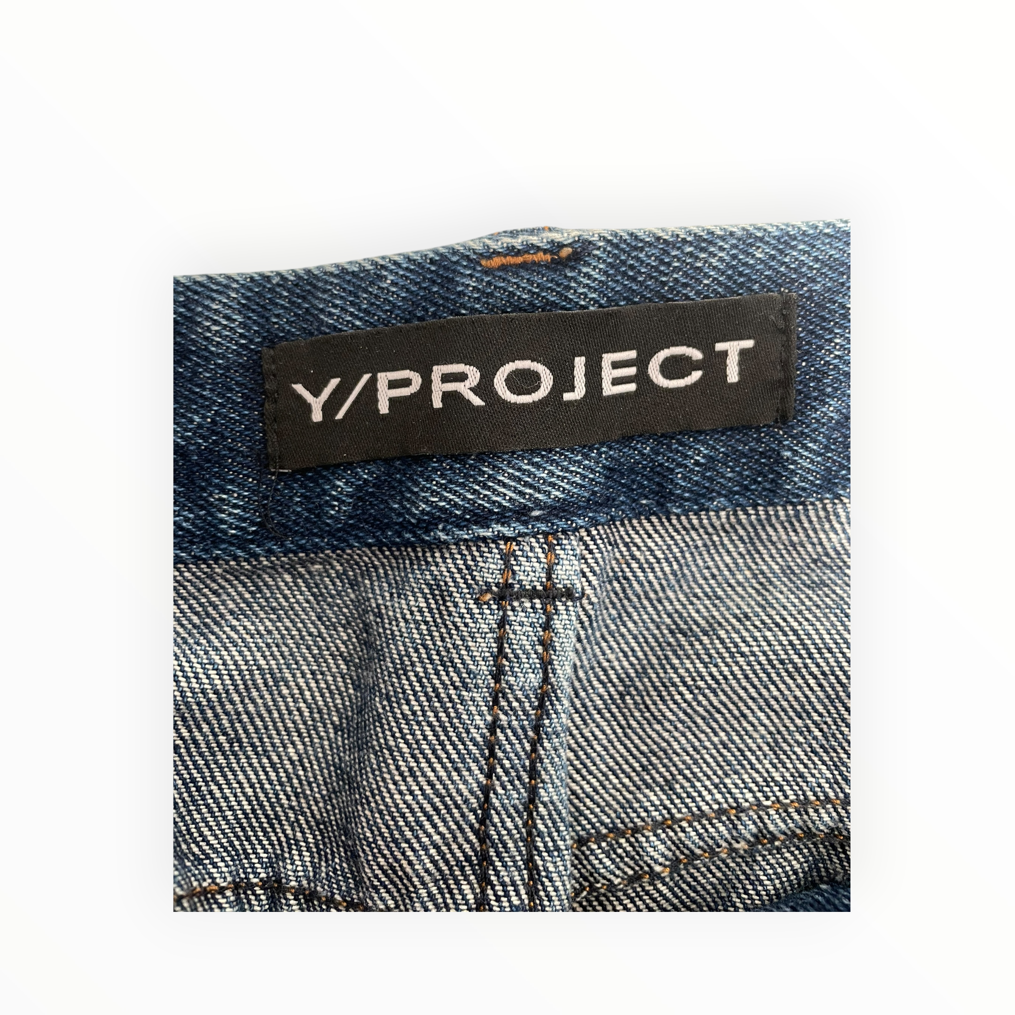 Y/PROJECT/Skinny Pants/M/Denim/IDG/Button Fly/Purple Fade Over Blue Denim view 3