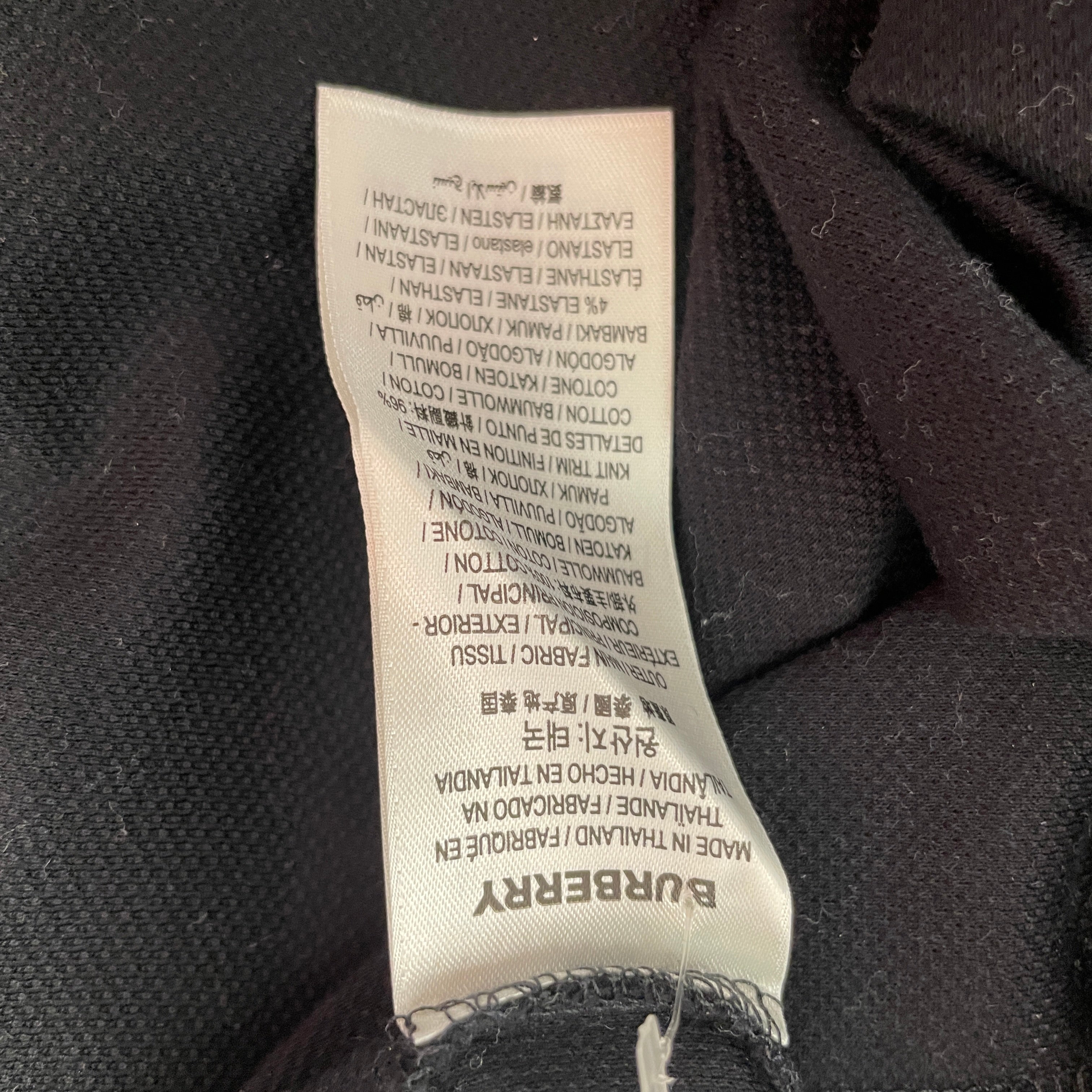 BURBERRY LONDON/Henleyneck CS/XXL/Cotton/BLK/eddie polo check pattern colla view 4
