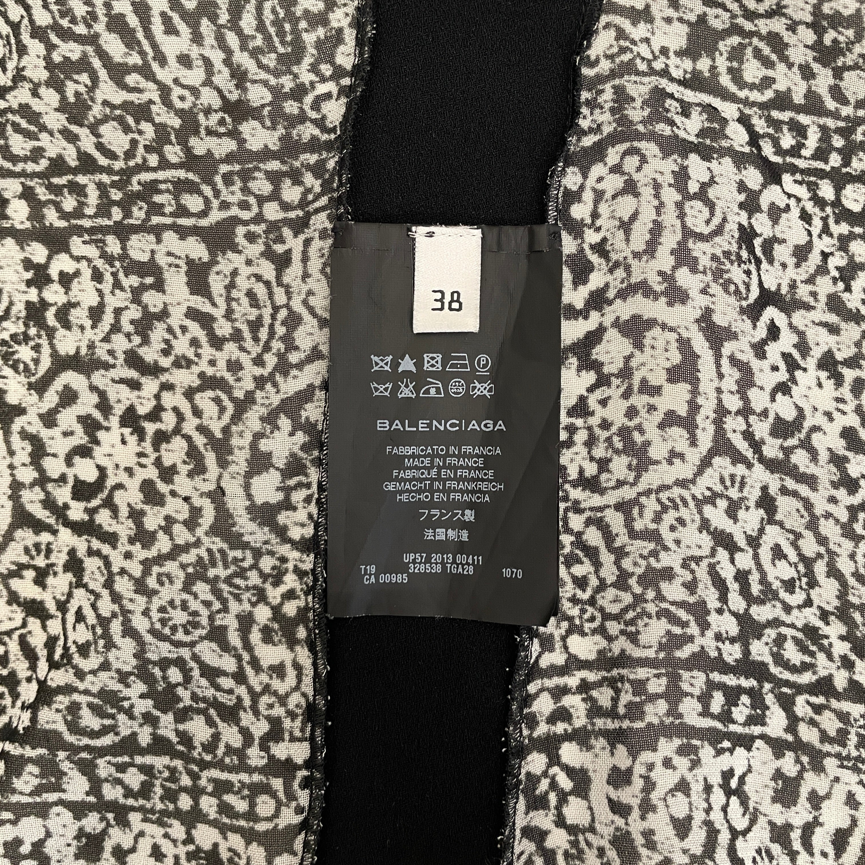 BALENCIAGA/LS Shirt/38/Stripe/Rayon/BLK/OPEN BACK DOUBLE VERTICAL ZIG view 3