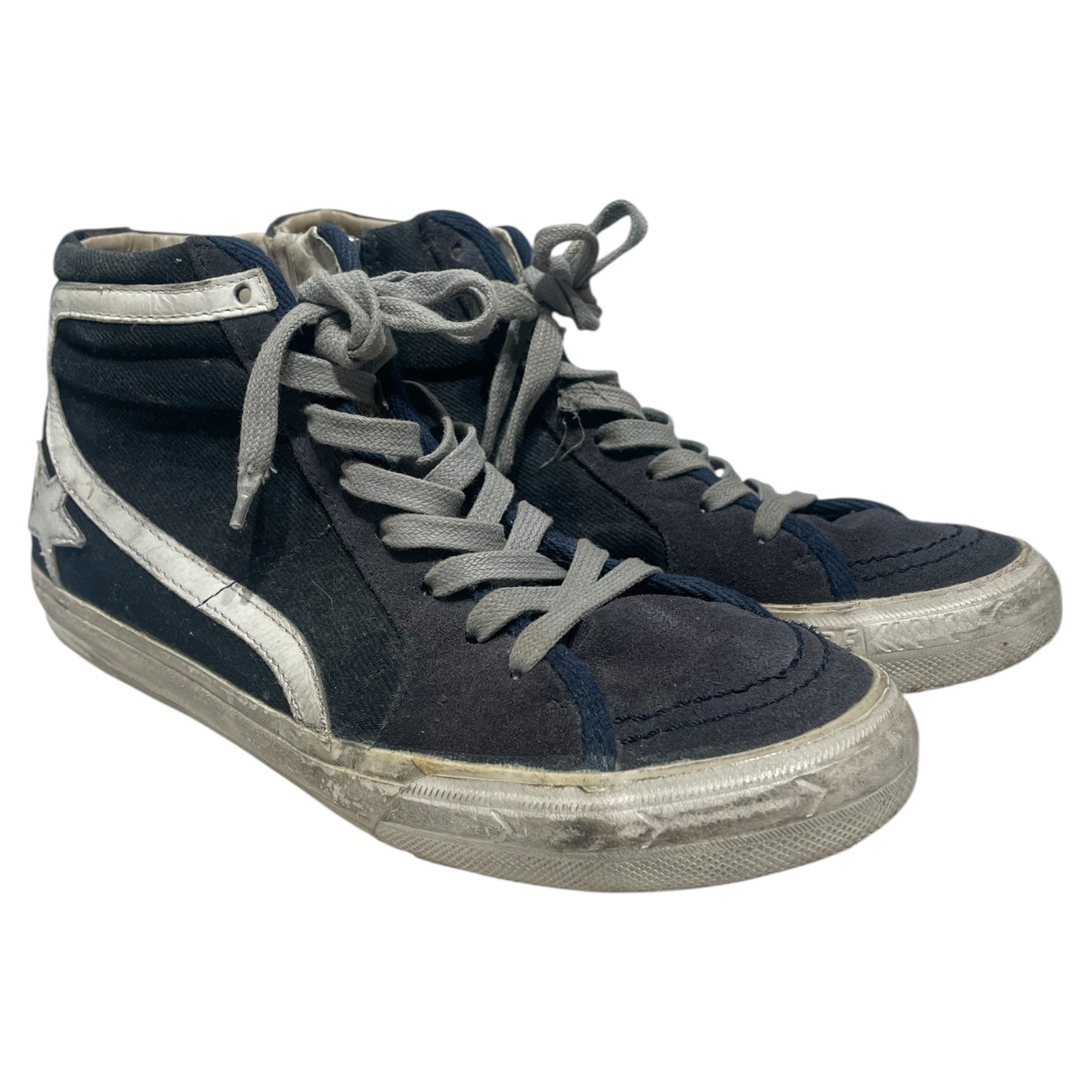 GOLDEN GOOSE/Hi-Sneakers/EU 39/Cotton/NVY/Hi Top Star Sneakers view 1