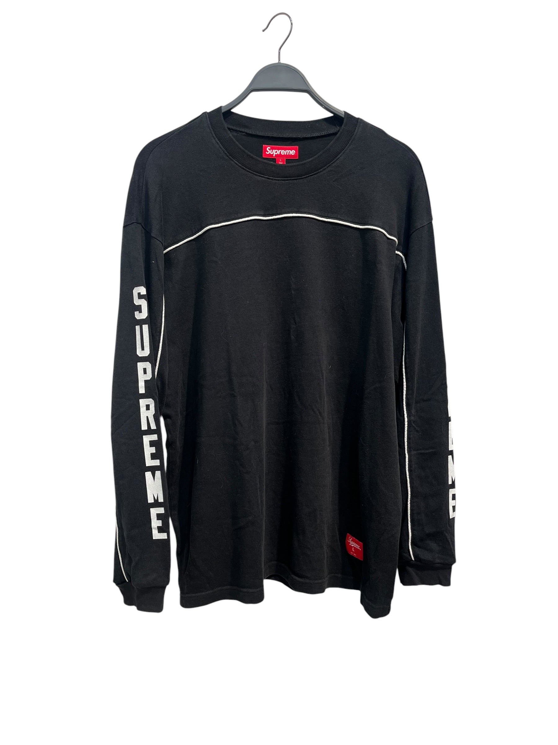 Supreme/LS T-Shirt/L/Cotton/BLK/SUPREME ARM LOGO view 1