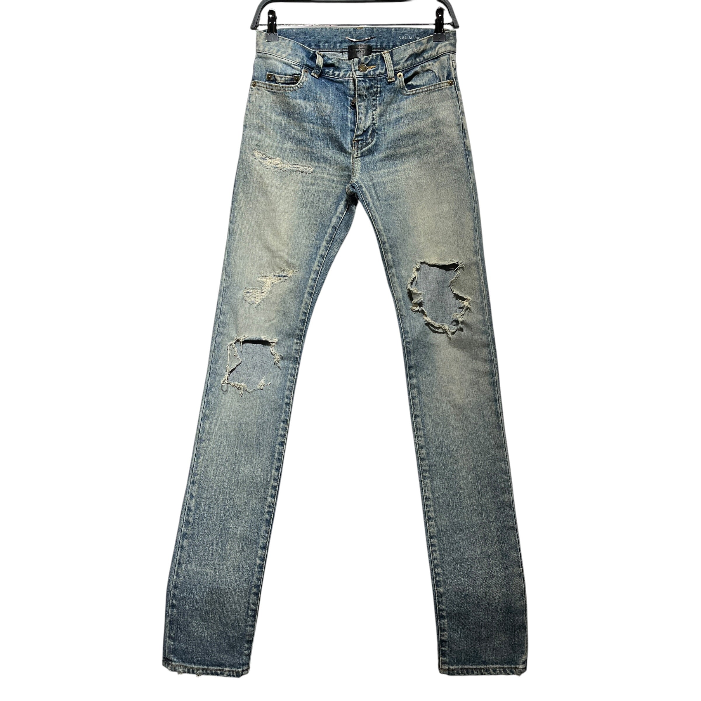 SAINT LAURENT/Skinny Pants/27/Cotton/BLU/do2 2016 rips/repairs view 1