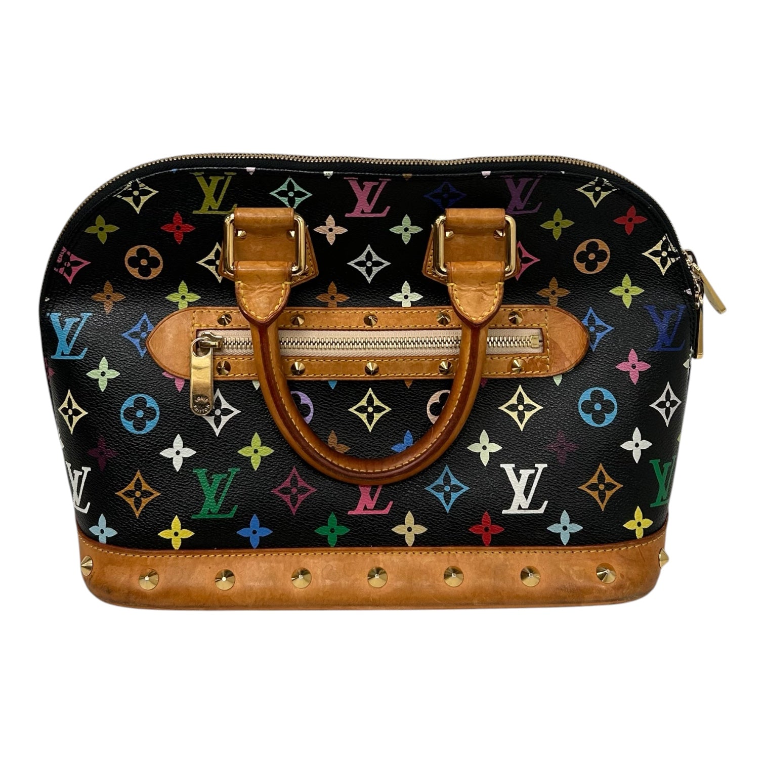 LOUIS VUITTON/Hand Bag/Monogram/Leather/MLT/black multi alma leather handb view 1