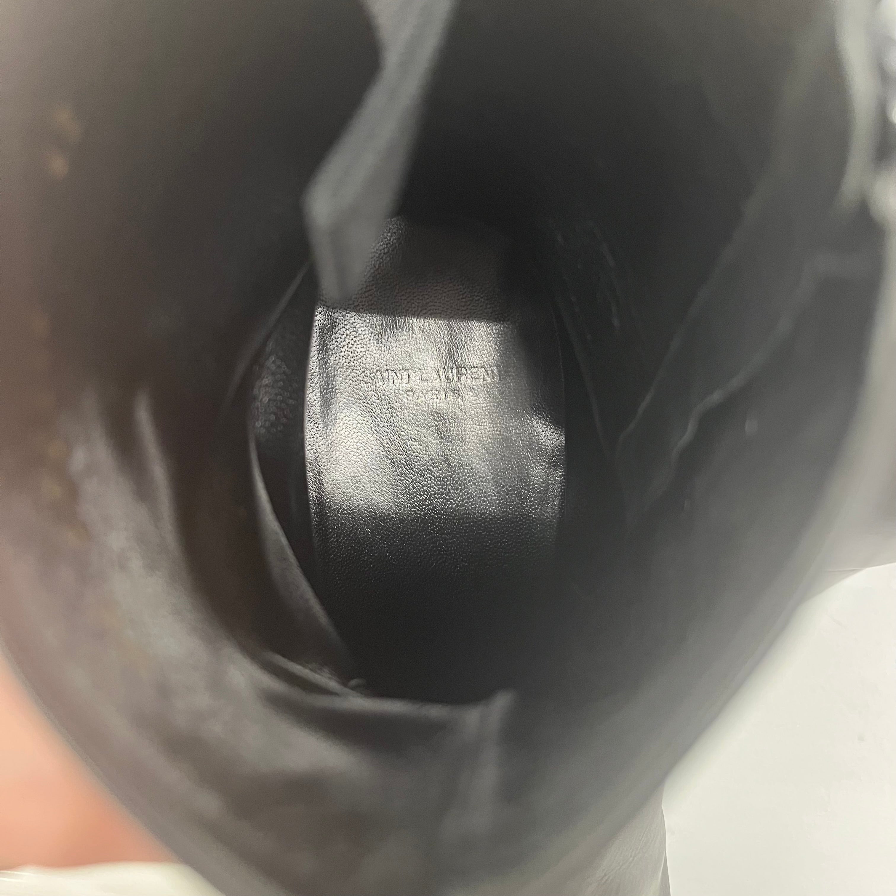 SAINT LAURENT/Boots/US 9/Leather/BLK/Side Zip/ view 3