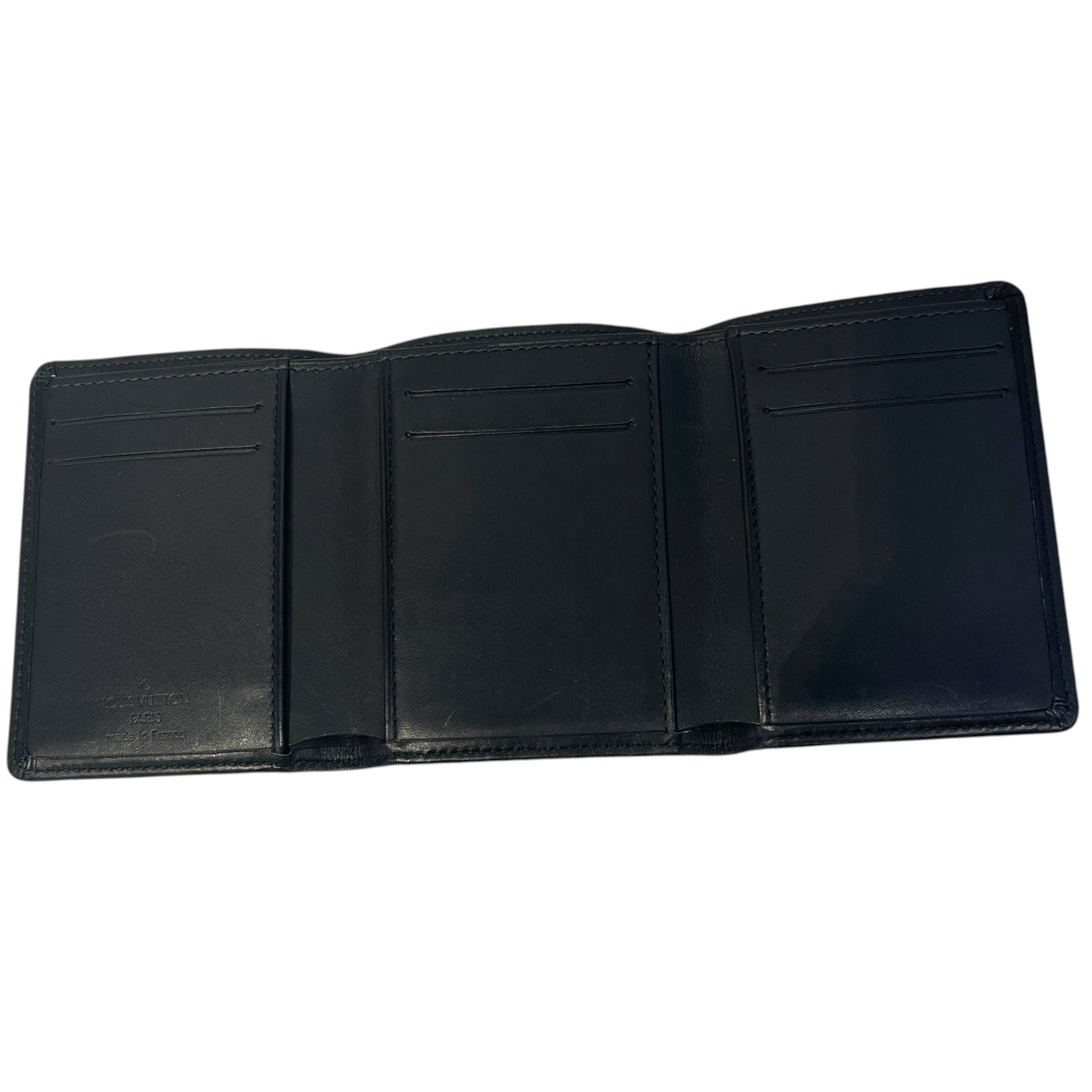 LOUIS VUITTON/Trifold Wallet/Leather/BLK/M's/perforated logo view 4