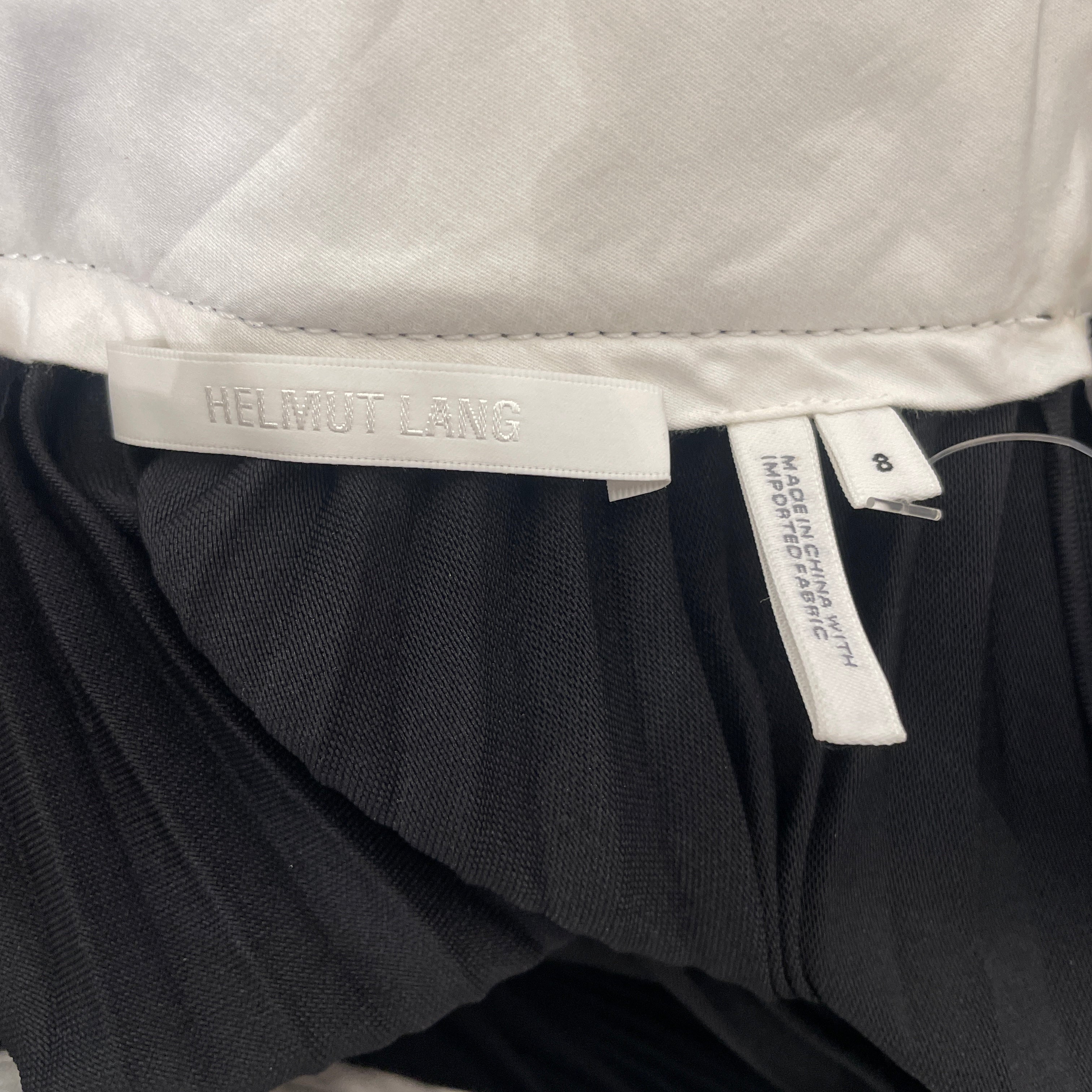Helmut Lang/Long Skirt/8/BLK/PLEATED/LOOSE WHITE STITCHING view 3