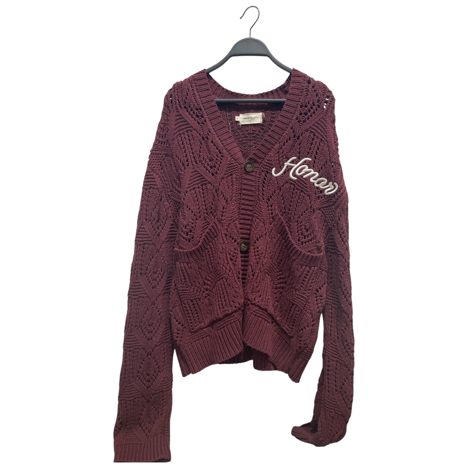 HONOR THE GIFT/Cardigan/M/Cotton/BRW/Burgundy Honor Knit Cardigan view 1