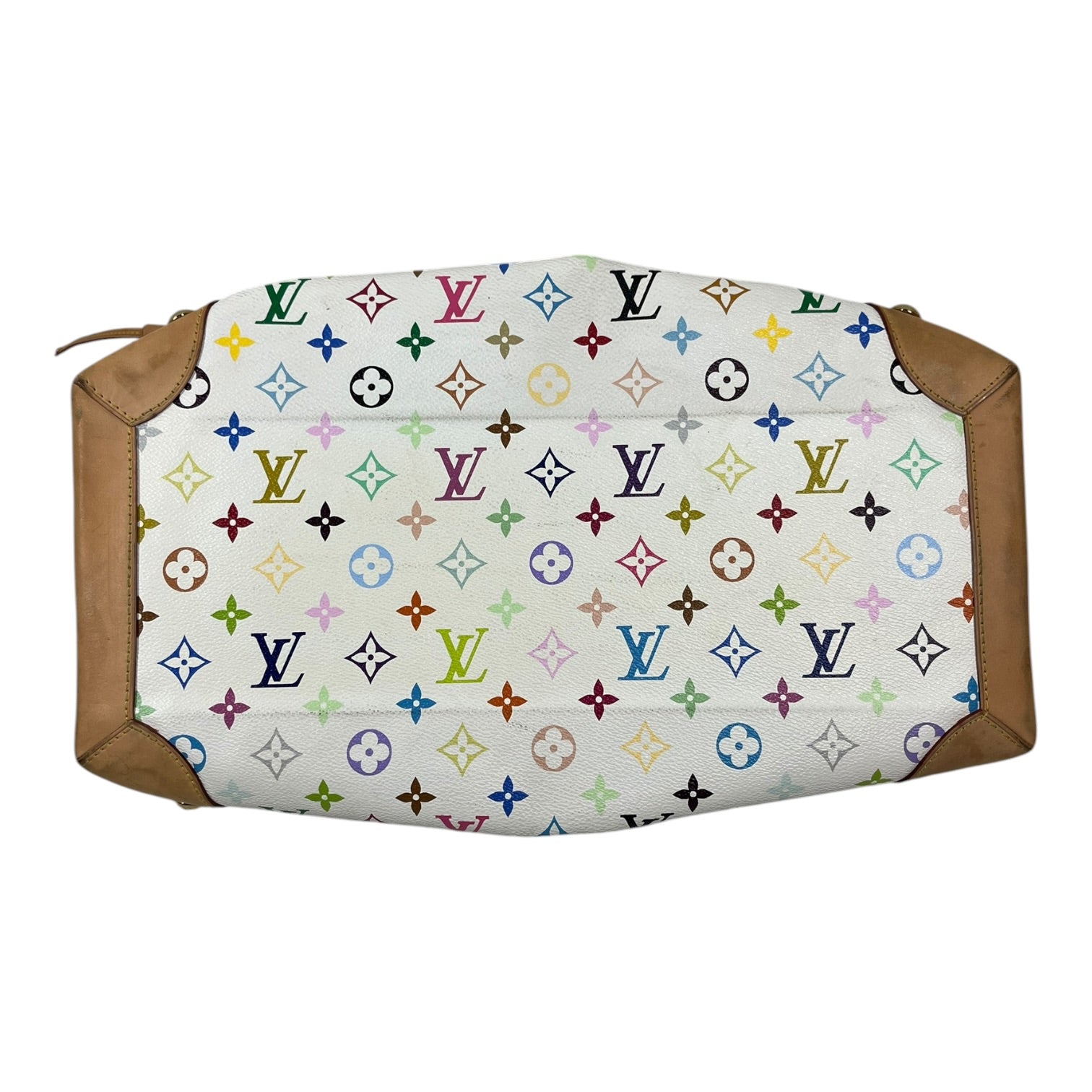 LOUIS VUITTON/Hand Bag/Monogram/Leather/WHT/Murakami Ursurla Bag view 8