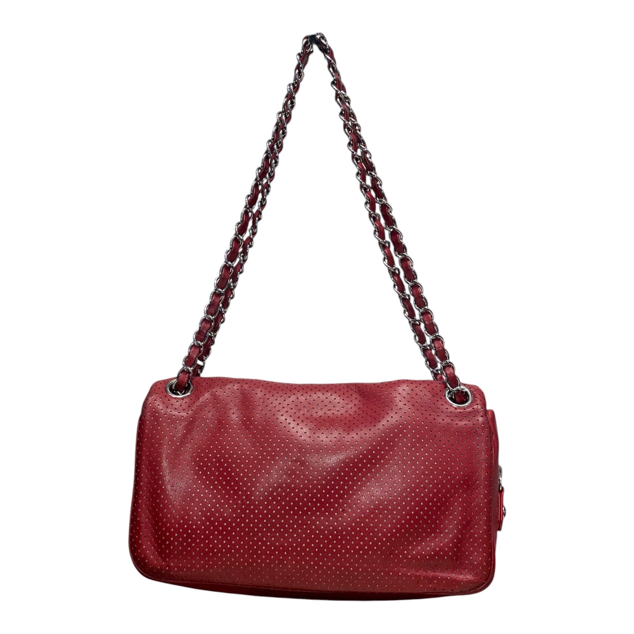 CHANEL/Bag/RED/PERFORATED LEATHER FLAP BAG view 2