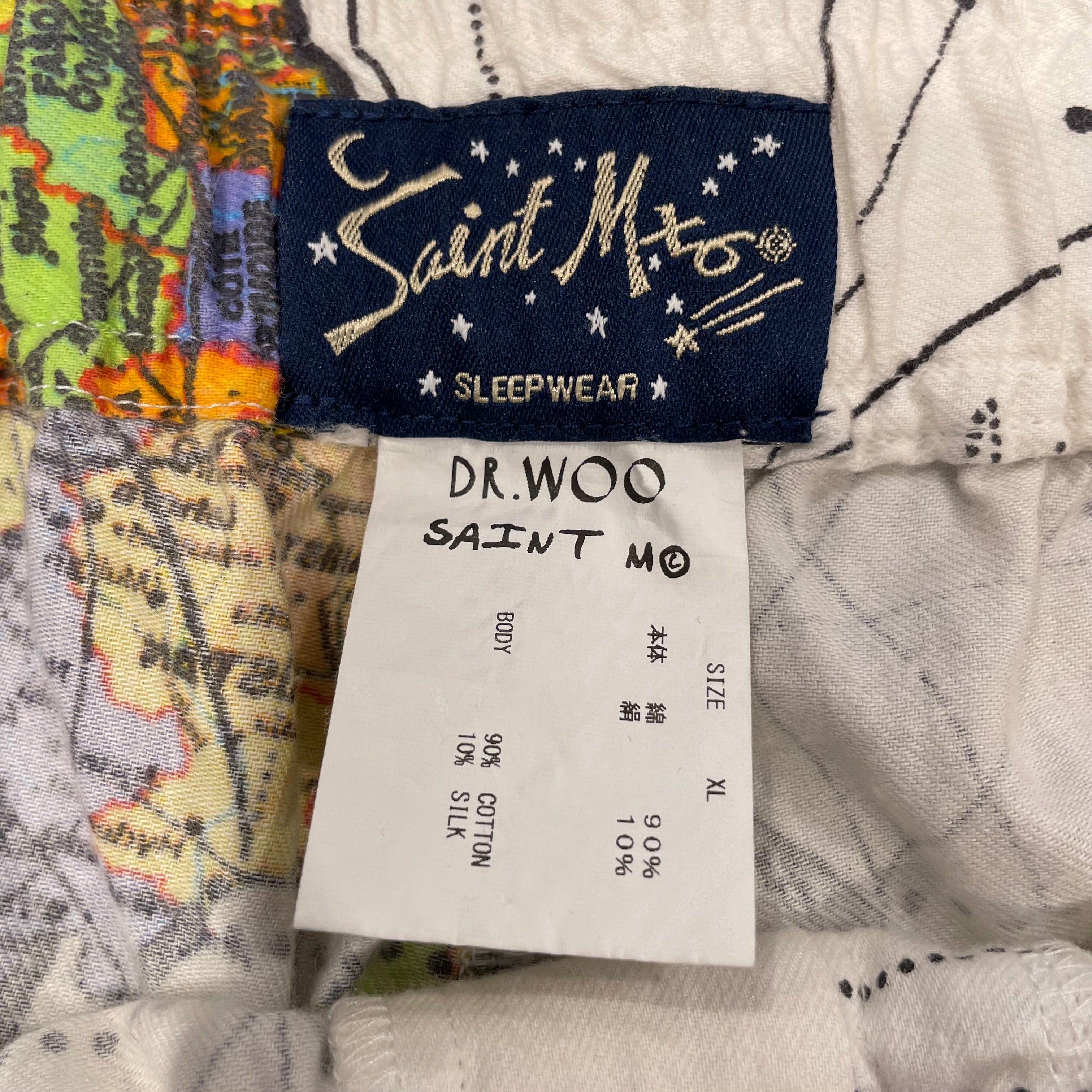 SAINT MXXXXX/Straight Pants/XL/Cotton/WHT/All Over Print/SLEEPWEAR/ MAP view 3