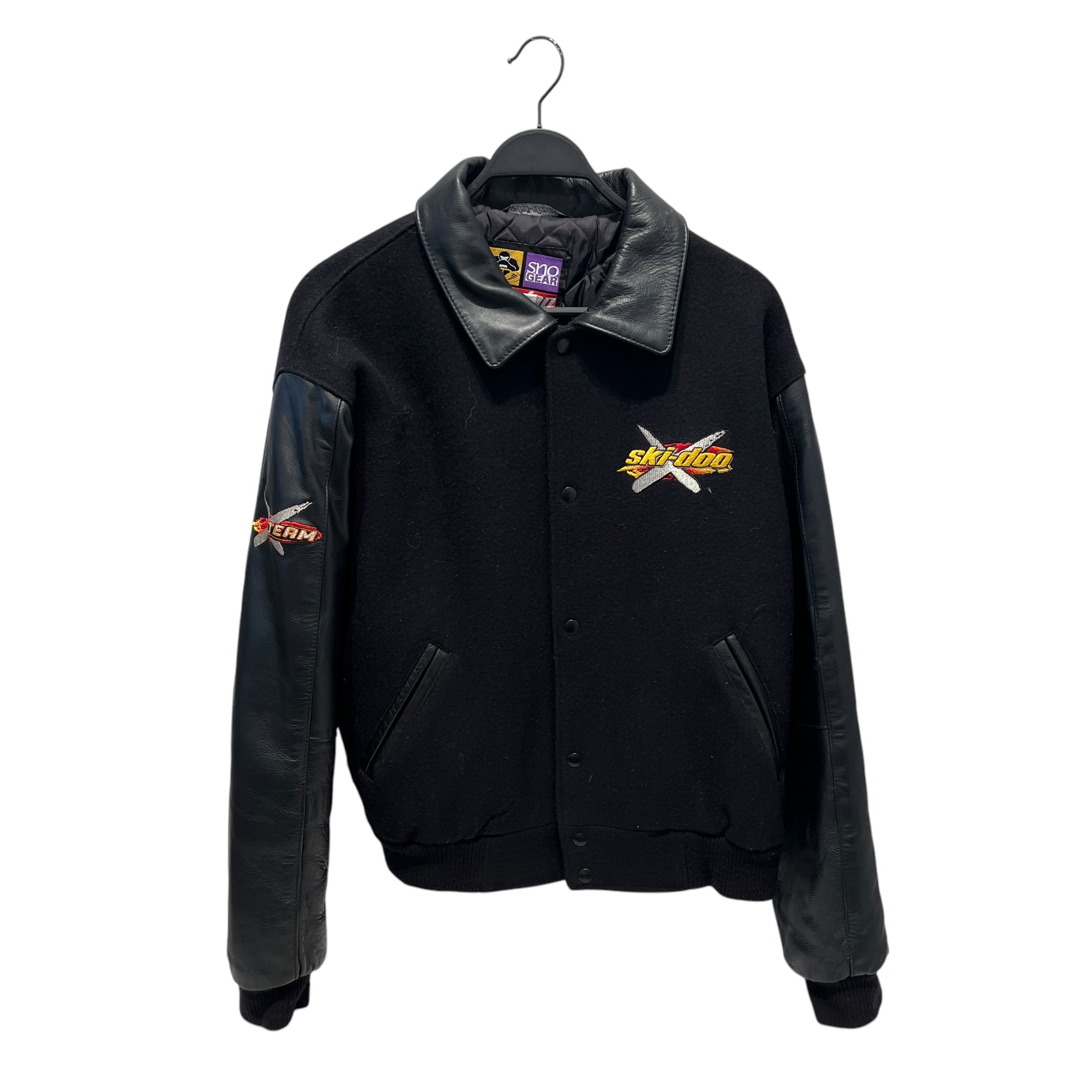 Vintage/Jacket/L/Wool/BLK/patch letterman style skidoo x view 1