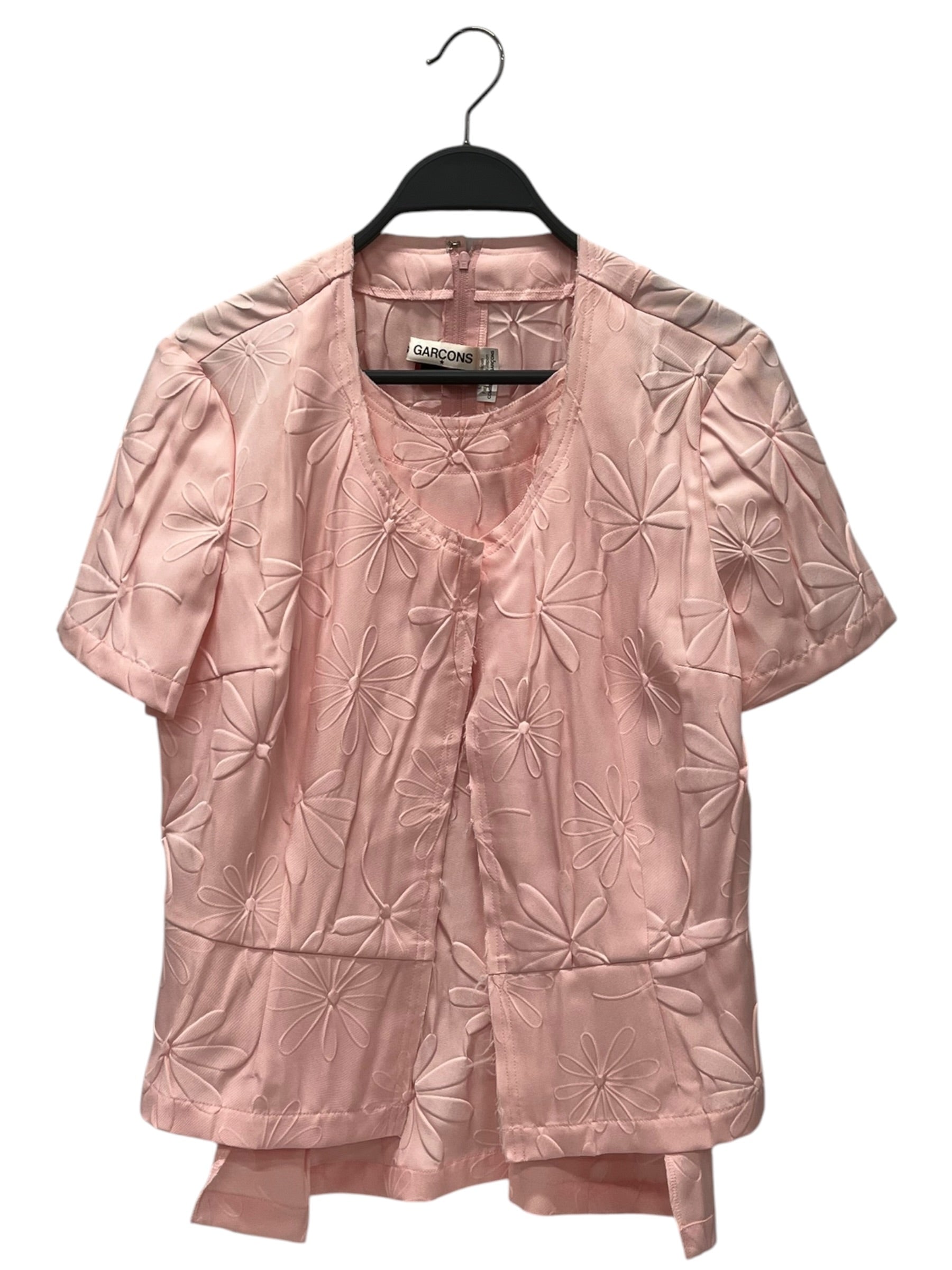 COMME des GARCONS/SS Blouse/S/Floral Pattern/Polyester/PNK/2019B018 DOUBLE LAYER IKRAM view 1