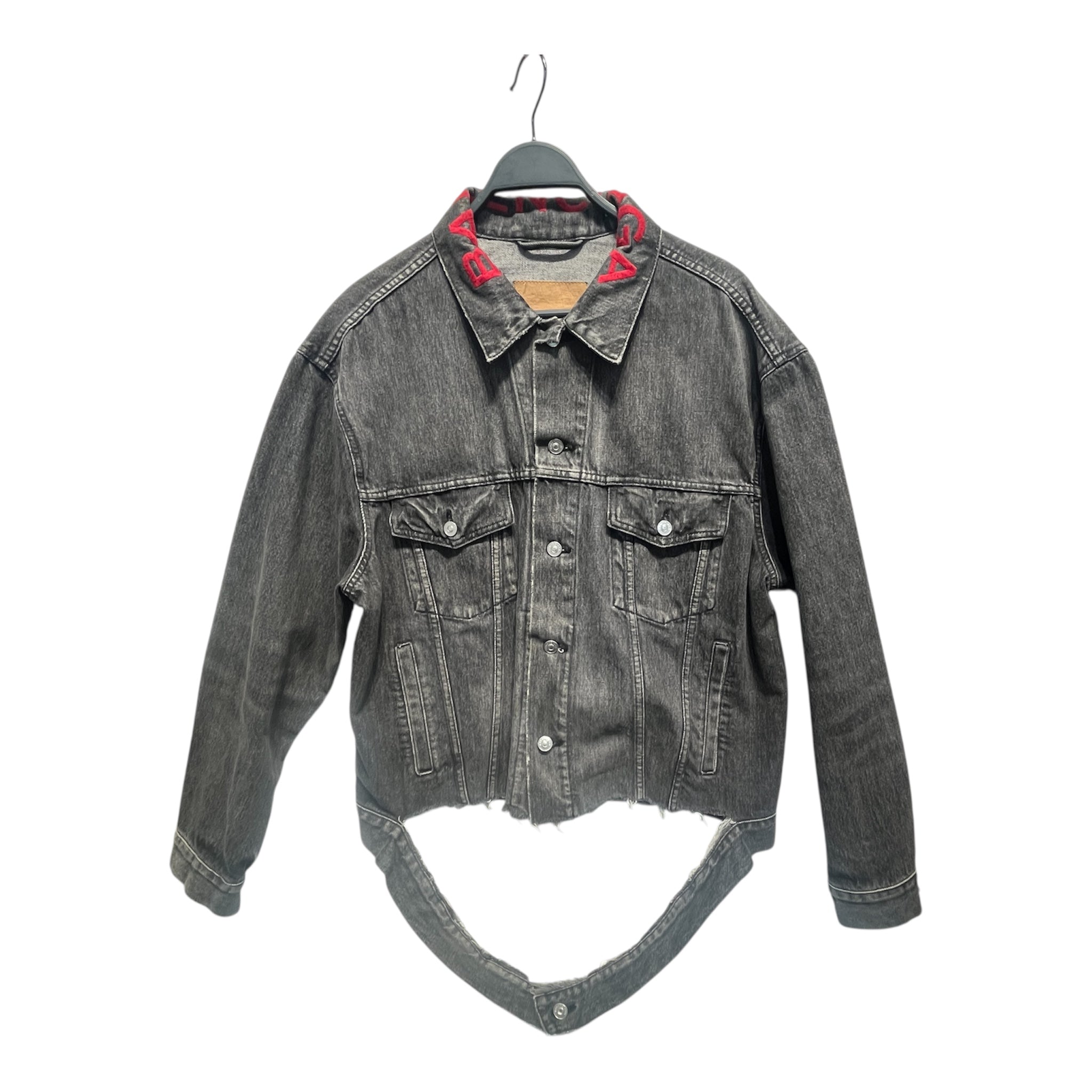 BALENCIAGA/Denim Jkt/40/Denim/BLK/UP57 2017 1182 (Red letters) view 1