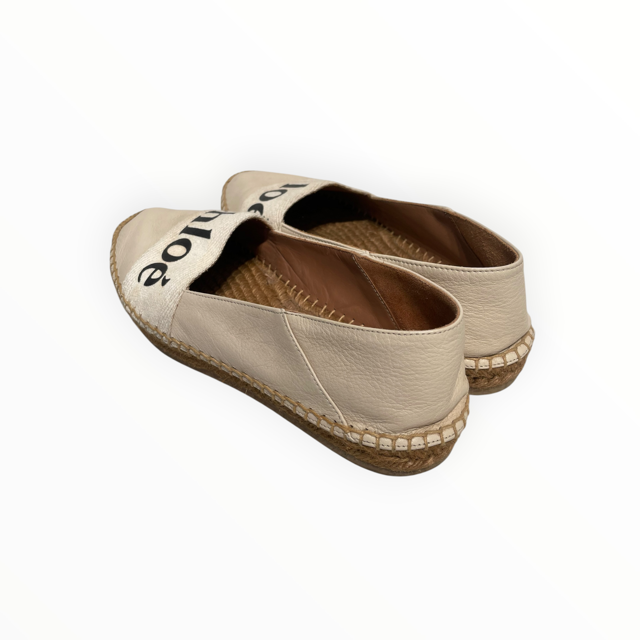 Chloe/Espadrilles/EU 37/Cotton/CRM/LARGE LOGO TEXT view 2