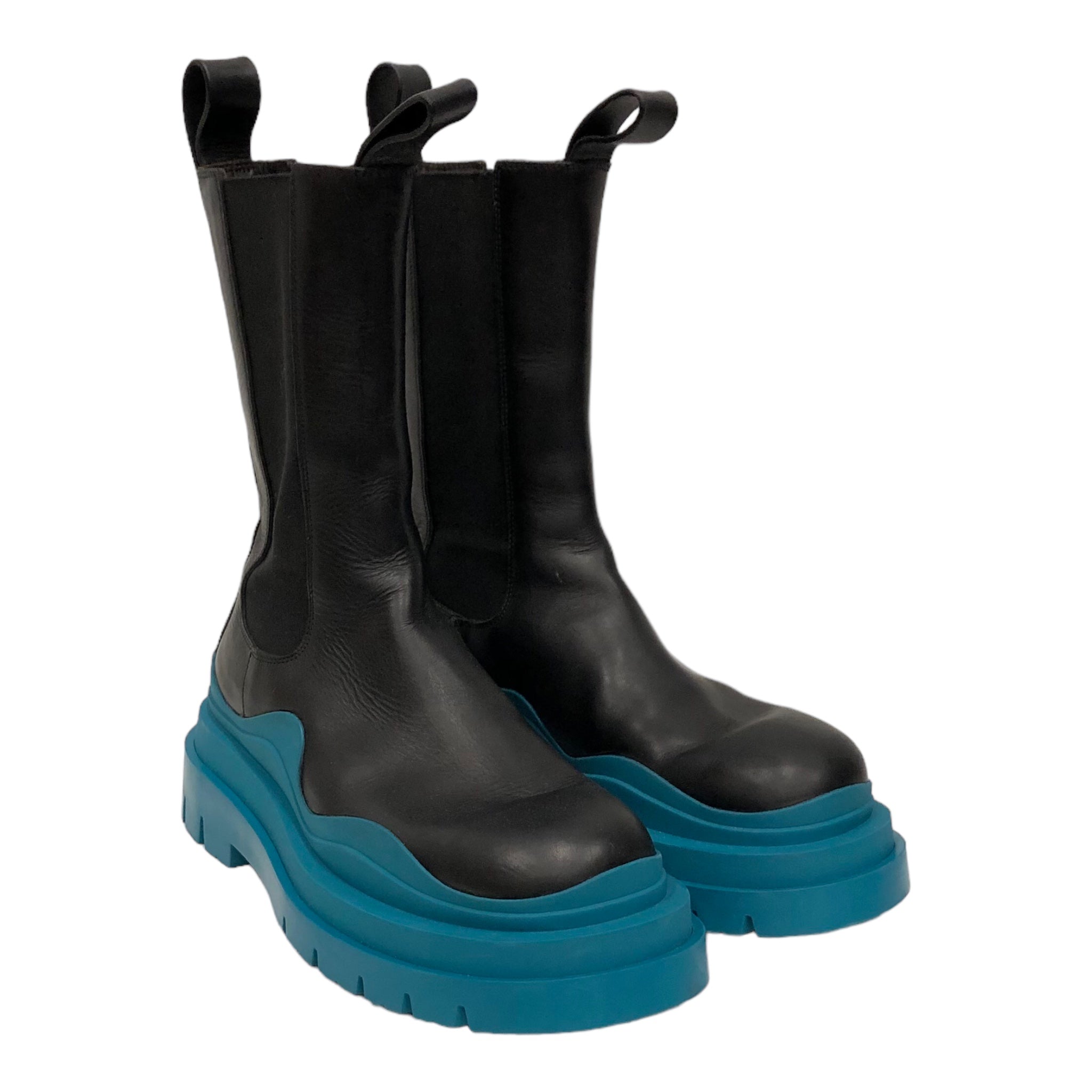 BOTTEGA VENETA/Boots/EU 37.5/Leather/BLK/Blue Sole Boots view 1