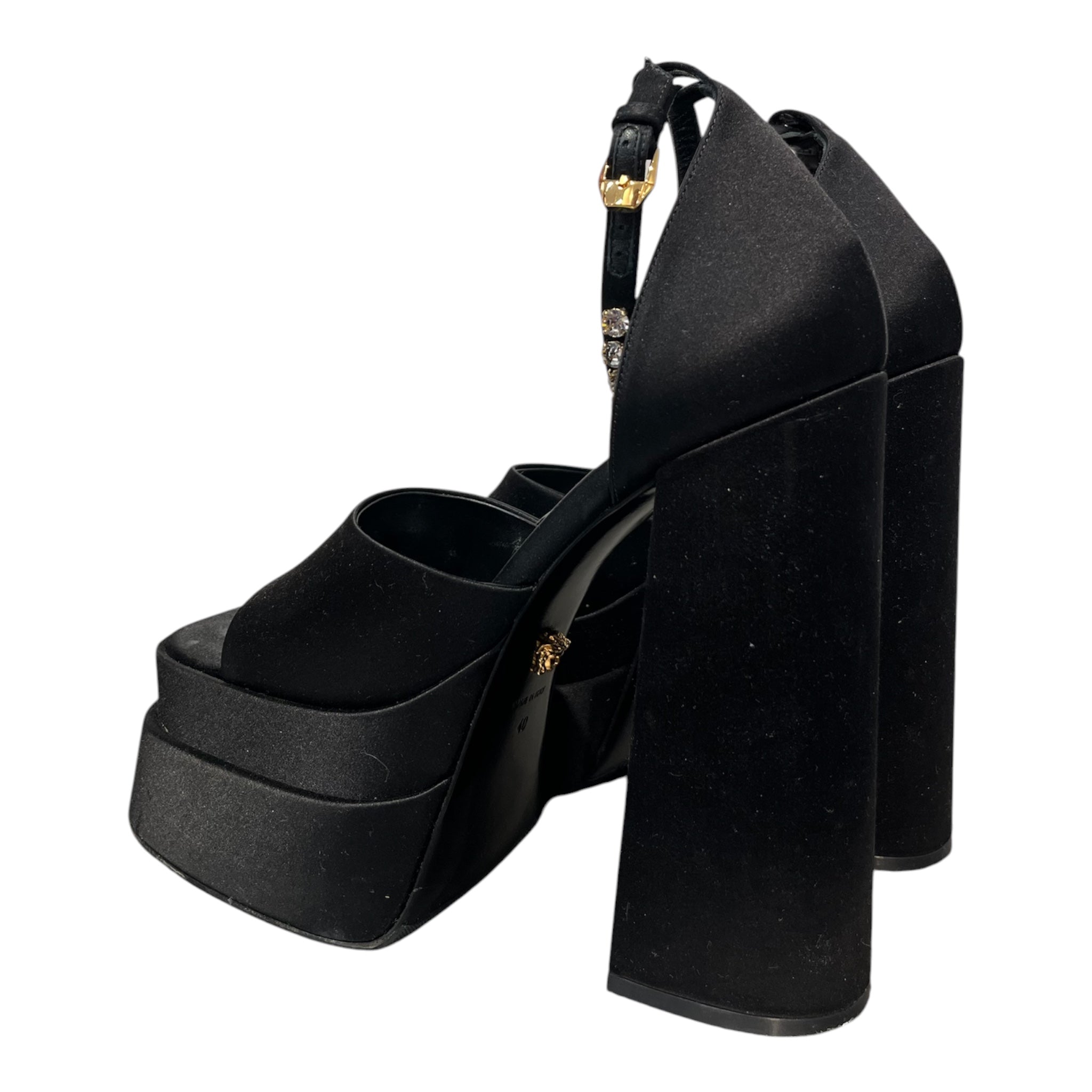 VERSACE/Heels/EU 40/Polyester/BLK/Open-Toe/MEDUSA PLATFORMS view 2