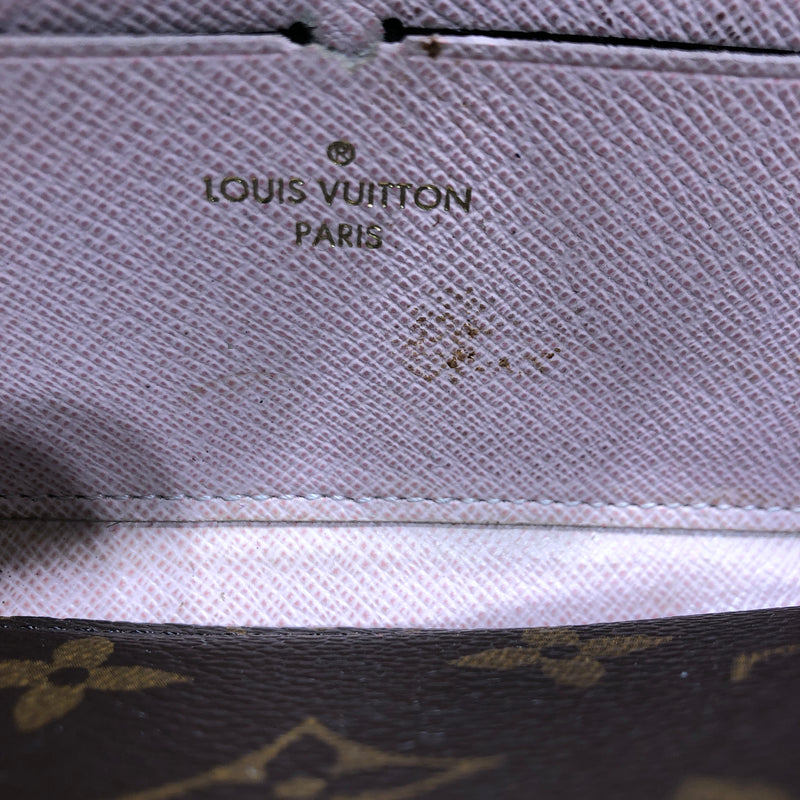 LOUIS VUITTON/Long Wallet/Monogram/Cotton/BRW/ CLEMENCE WALLET