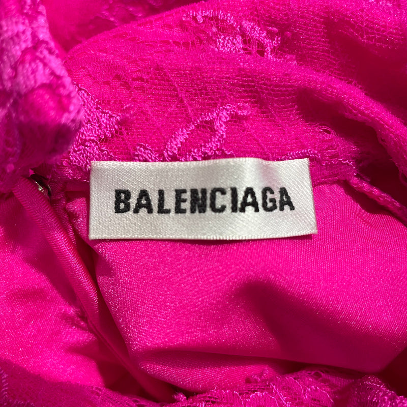 BALENCIAGA/LS Dress/38/Floral Pattern/PNK/GLOVES ATTACHED