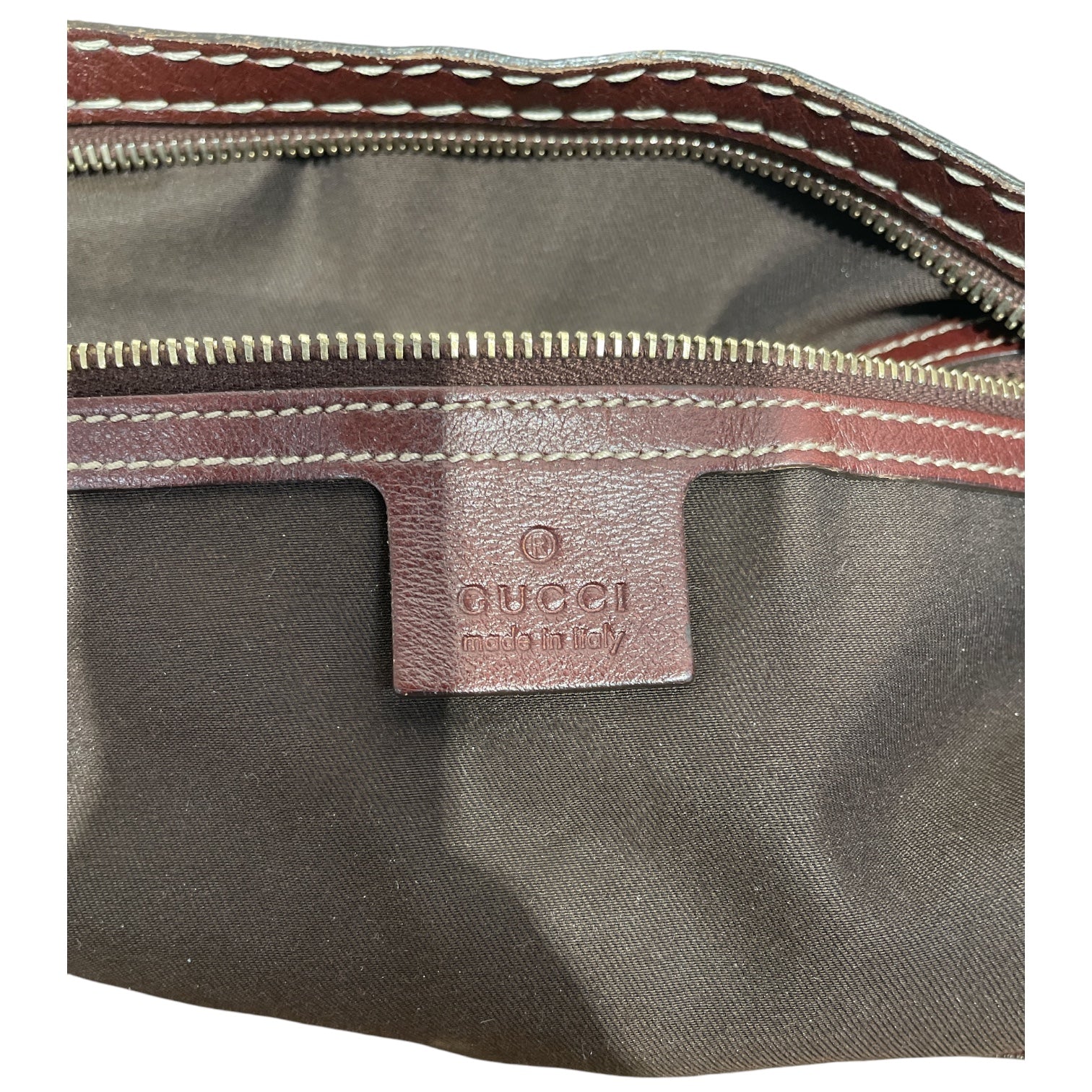 GUCCI/Tote Bag/Monogram/Cotton/BEG/Red Leather Handles view 5