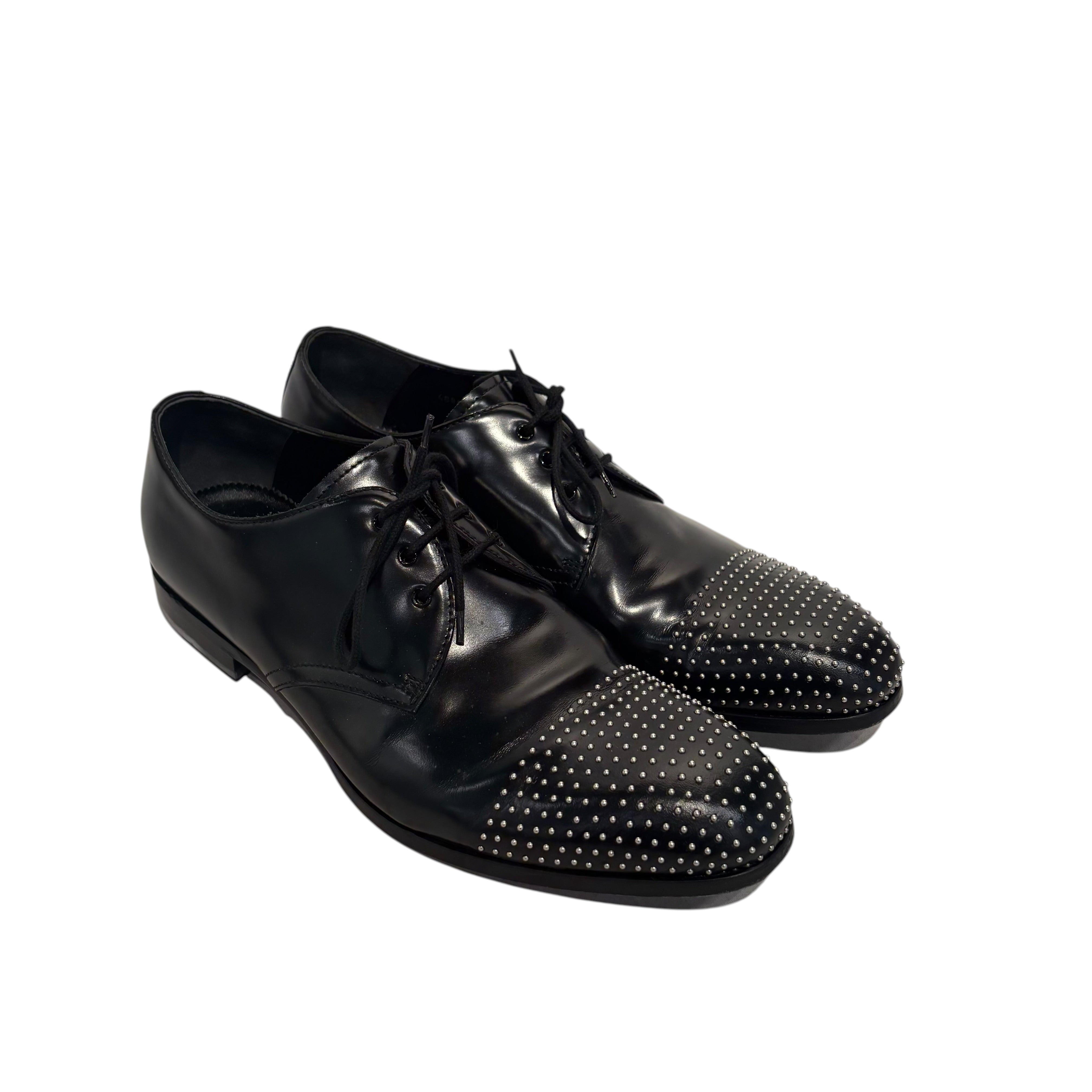 Alexander McQueen/Dress Shoes/EU 45/Leather/BLK/studded oxfords