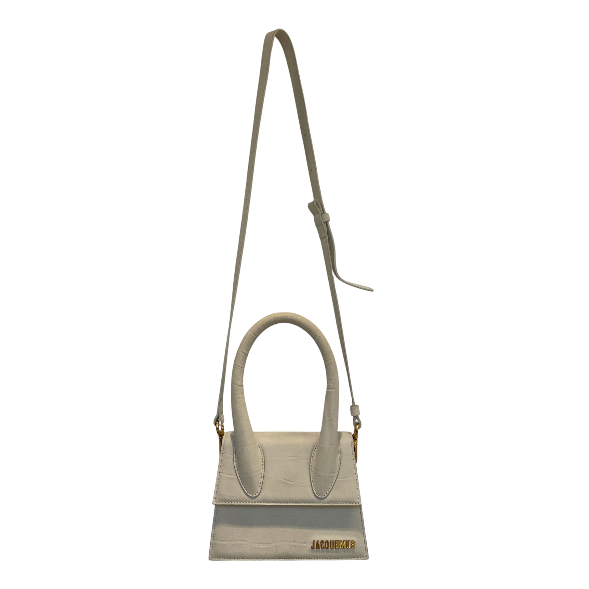 JACQUEMUS/Cross Body Bag/Animal Pattern/Leather/CRM/gld-tone hardware/cream strap view 1
