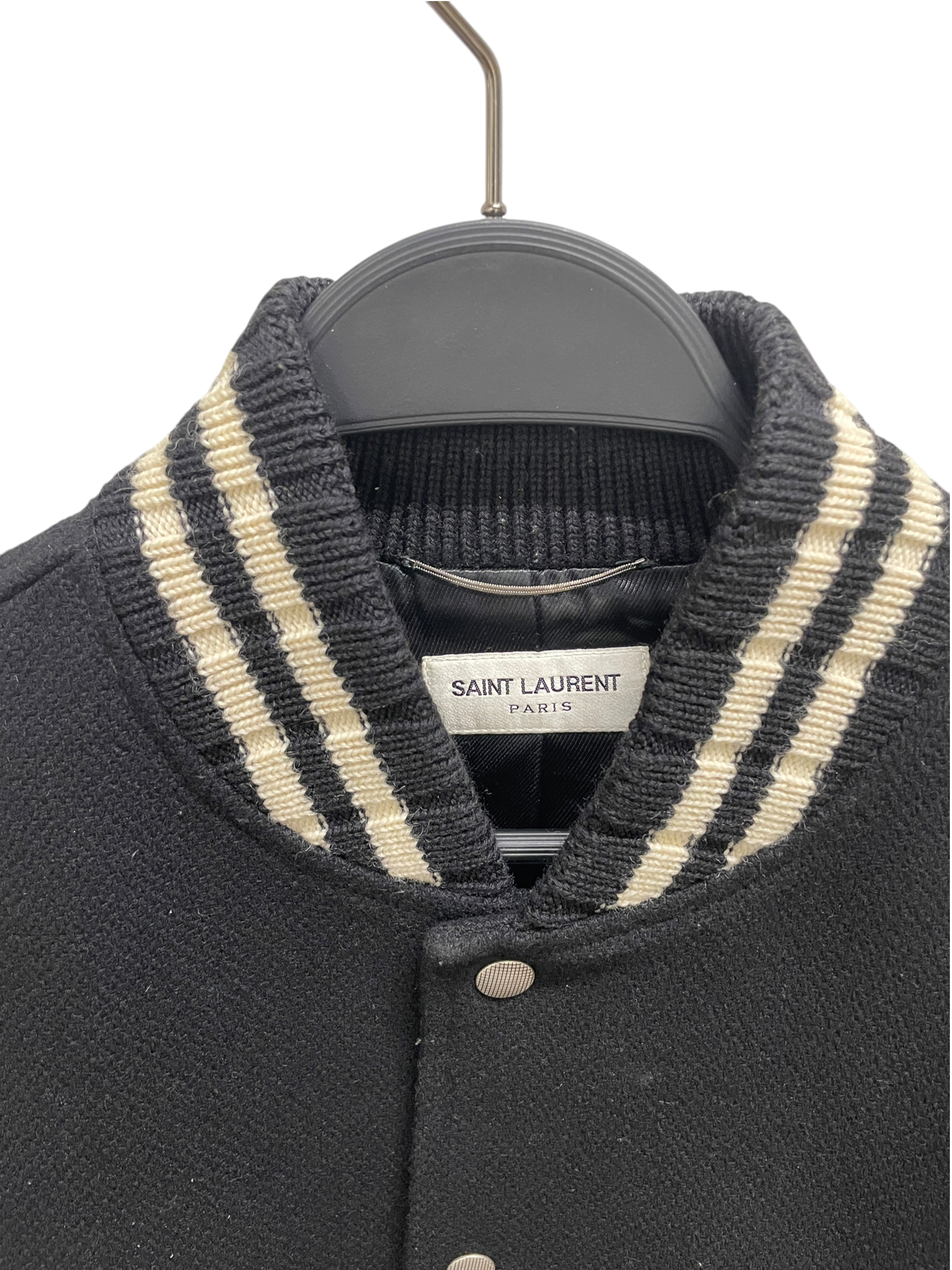 SAINT LAURENT/Jacket/48/Wool/BLK/saint laurent logo on back view 2
