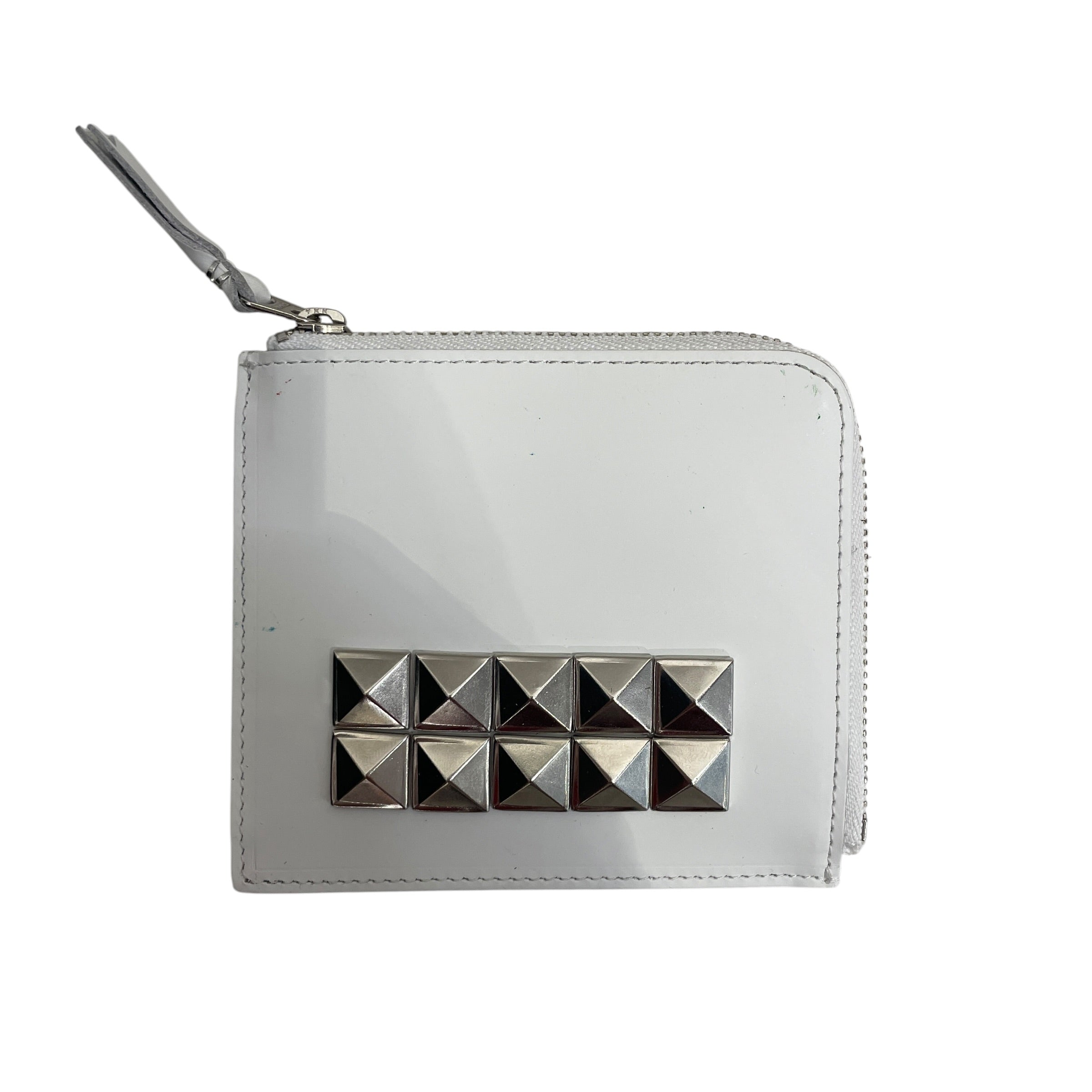 COMME des GARCONS/Wallet/Leather/WHT/SML WALLET W 2 ROWS OF STUDS view 1
