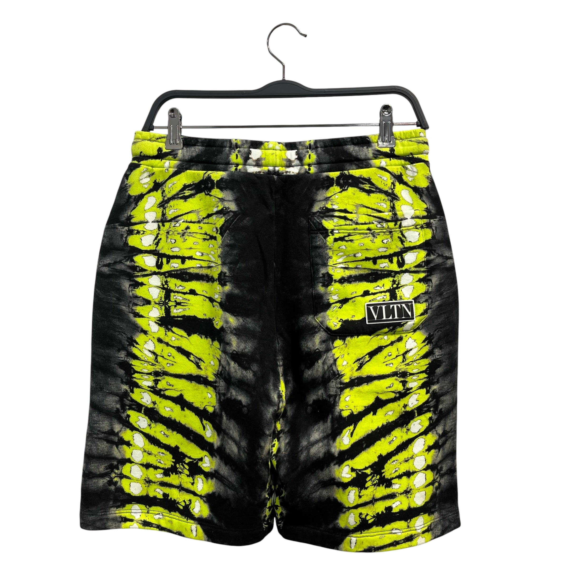 VALENTINO/Shorts/S/Cotton/BLK/Joggers/All Over Print/TIE DYE-NEON GRN ACCENTS view 2