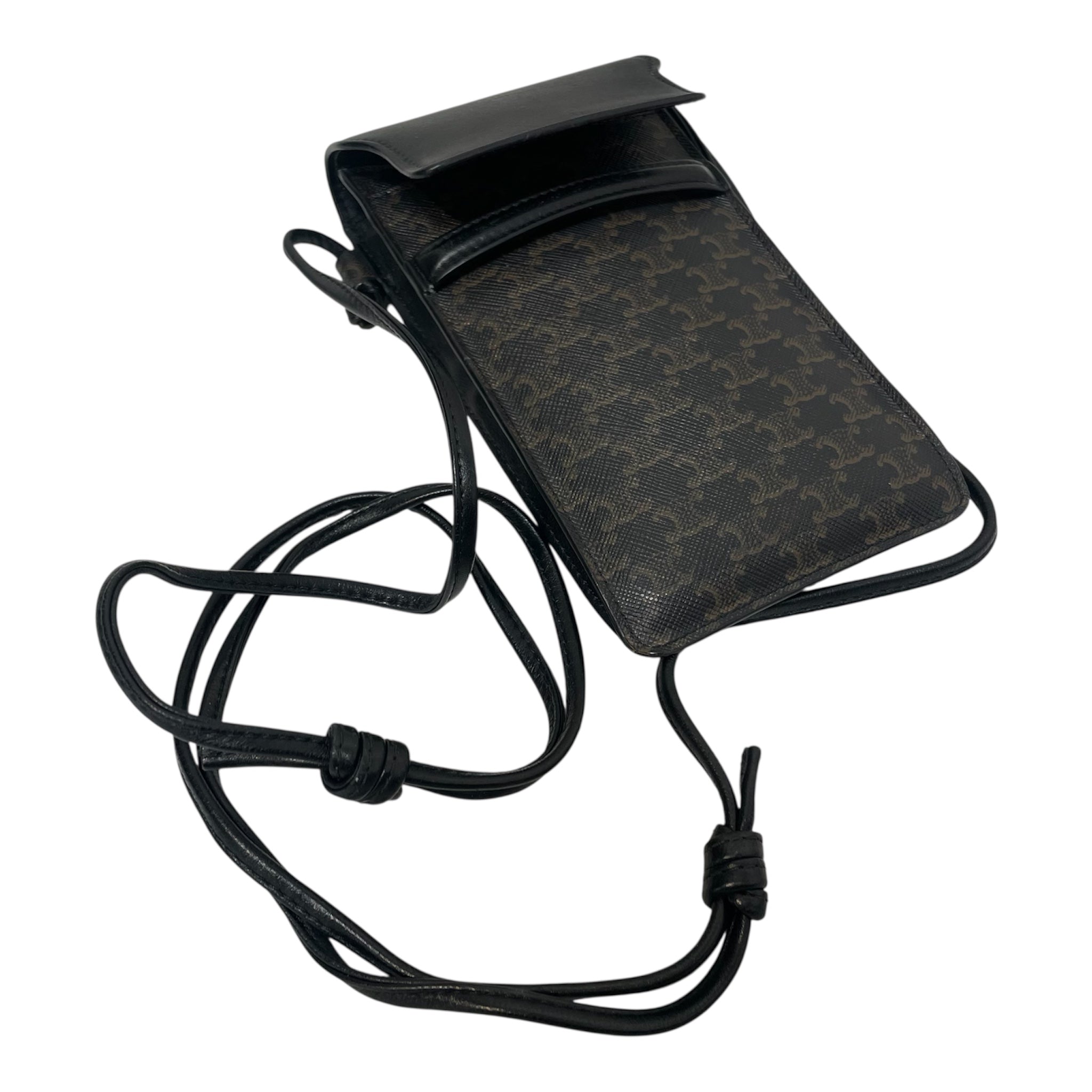 CELINE/Pouch/All Over Print/Leather/BLK/PHONE POUCH view 6