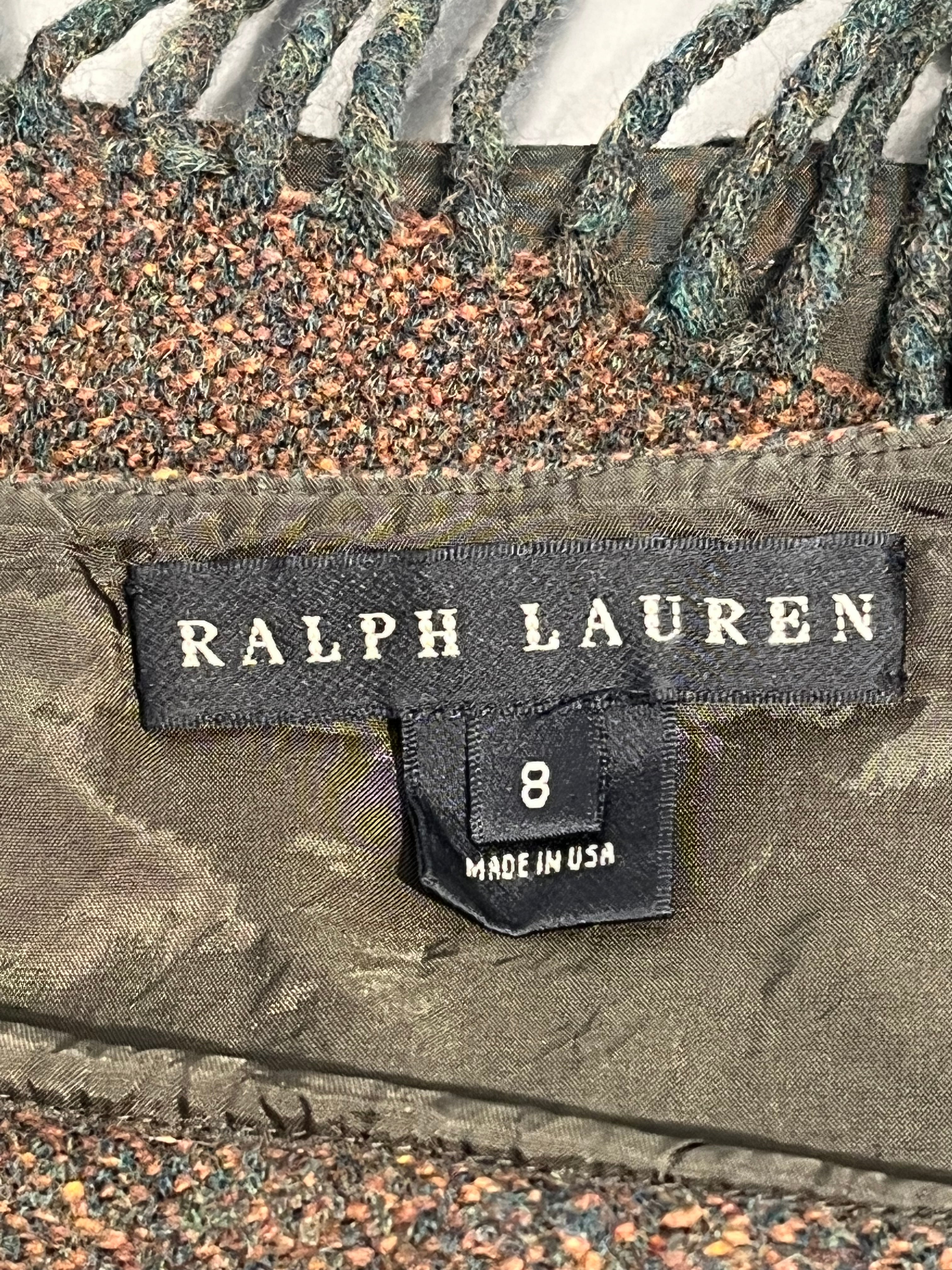 RALPH LAUREN/Skirt/8/Wool/GRN/FRINGE AT BOTTOM LACK LABEL view 4