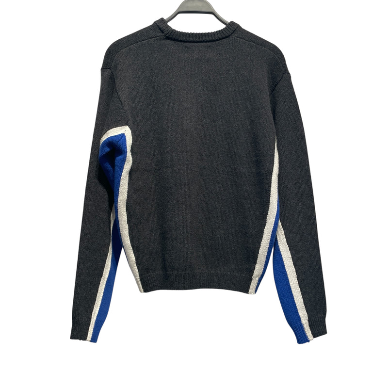STUSSY/Sweater/M/Stripe/Wool/GRY/BLU/WHTE/GREY STRIPE N ARMS