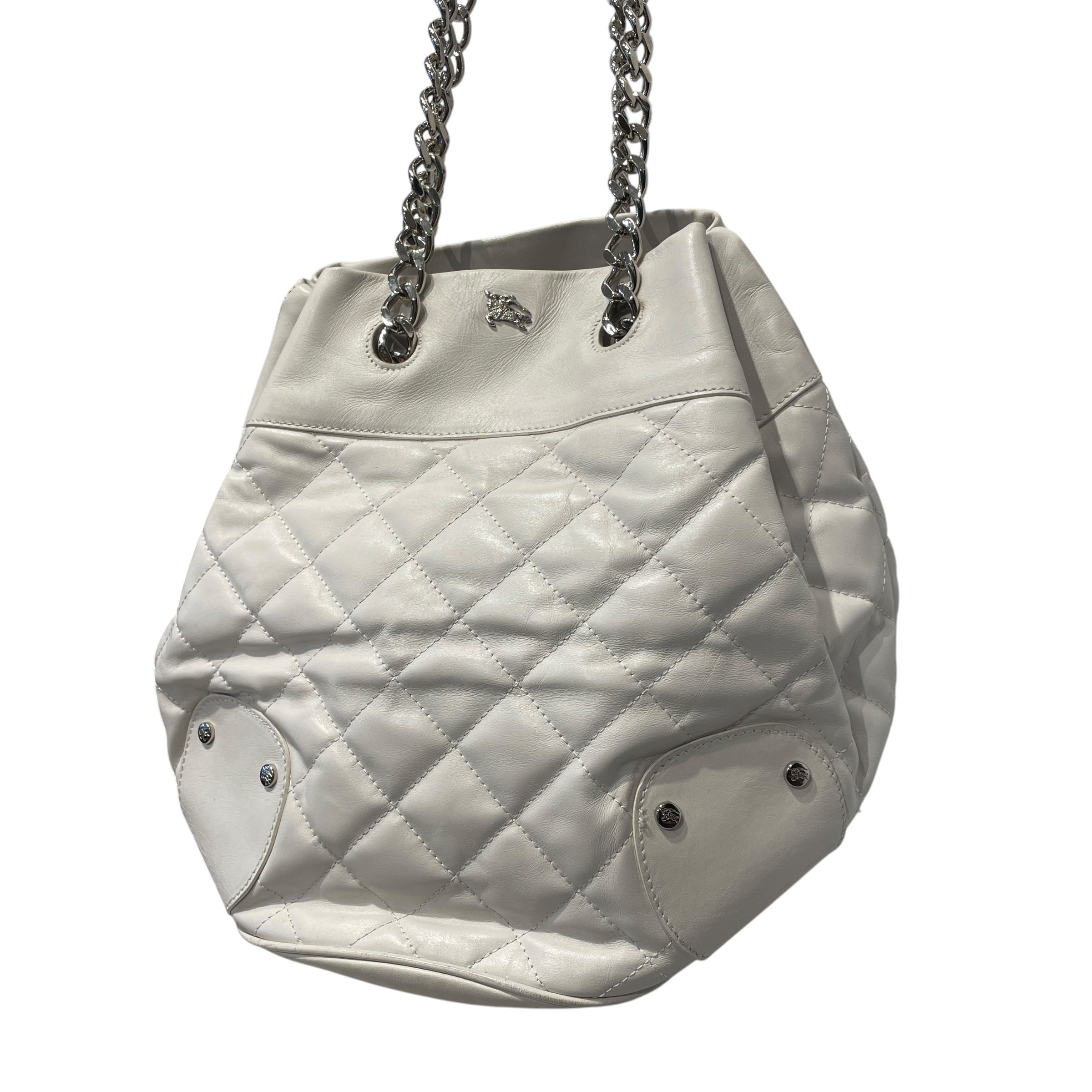 BURBERRY/Bag/Leather/WHT/QUILTED BUCKET BAG view 2