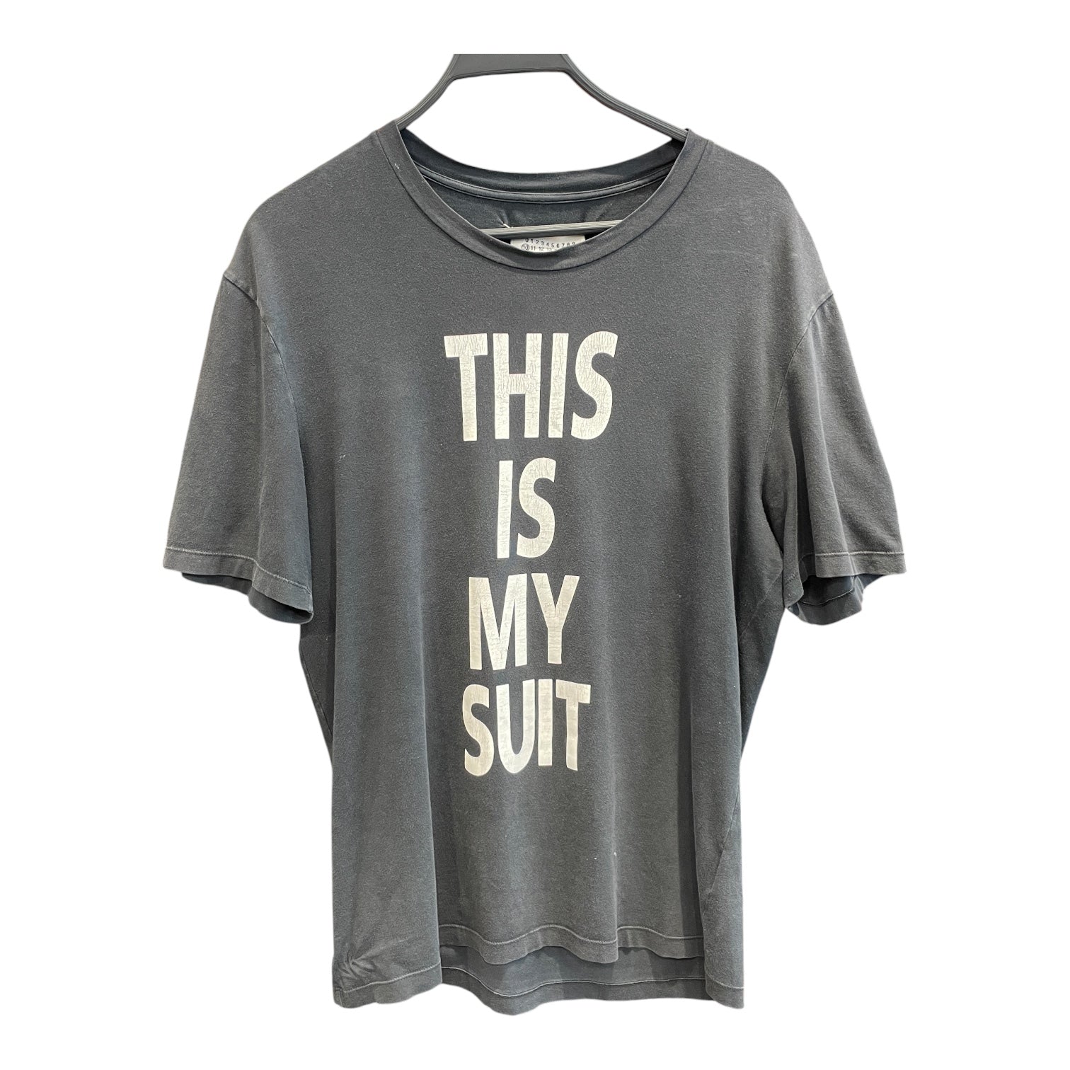 Martin Margiela/T-Shirt/M/Cotton/BLK/Graphic/this is my suit view 1