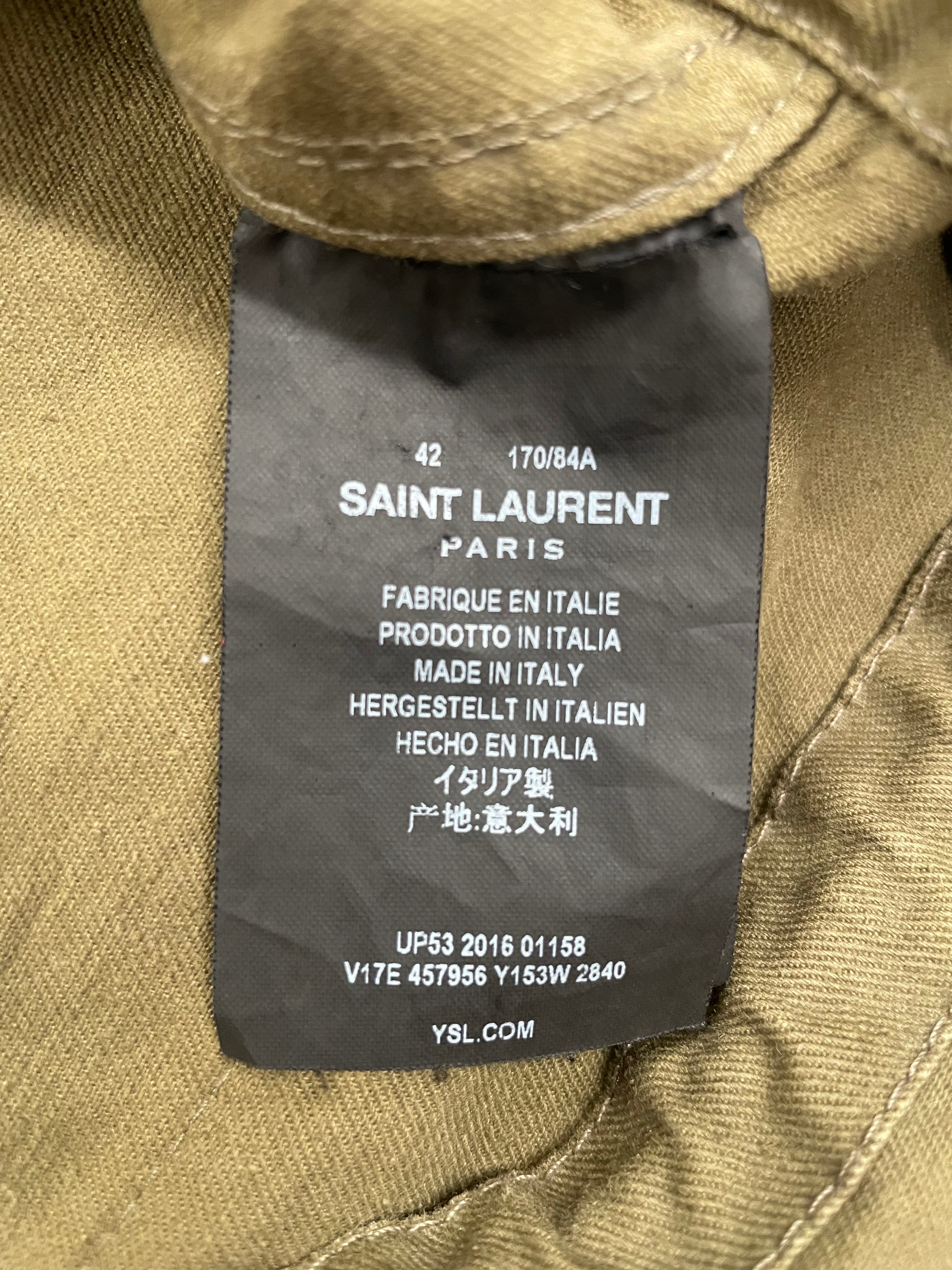 SAINT LAURENT/LS Shirt/42/Cotton/GRN/Military/Graphic/ view 4