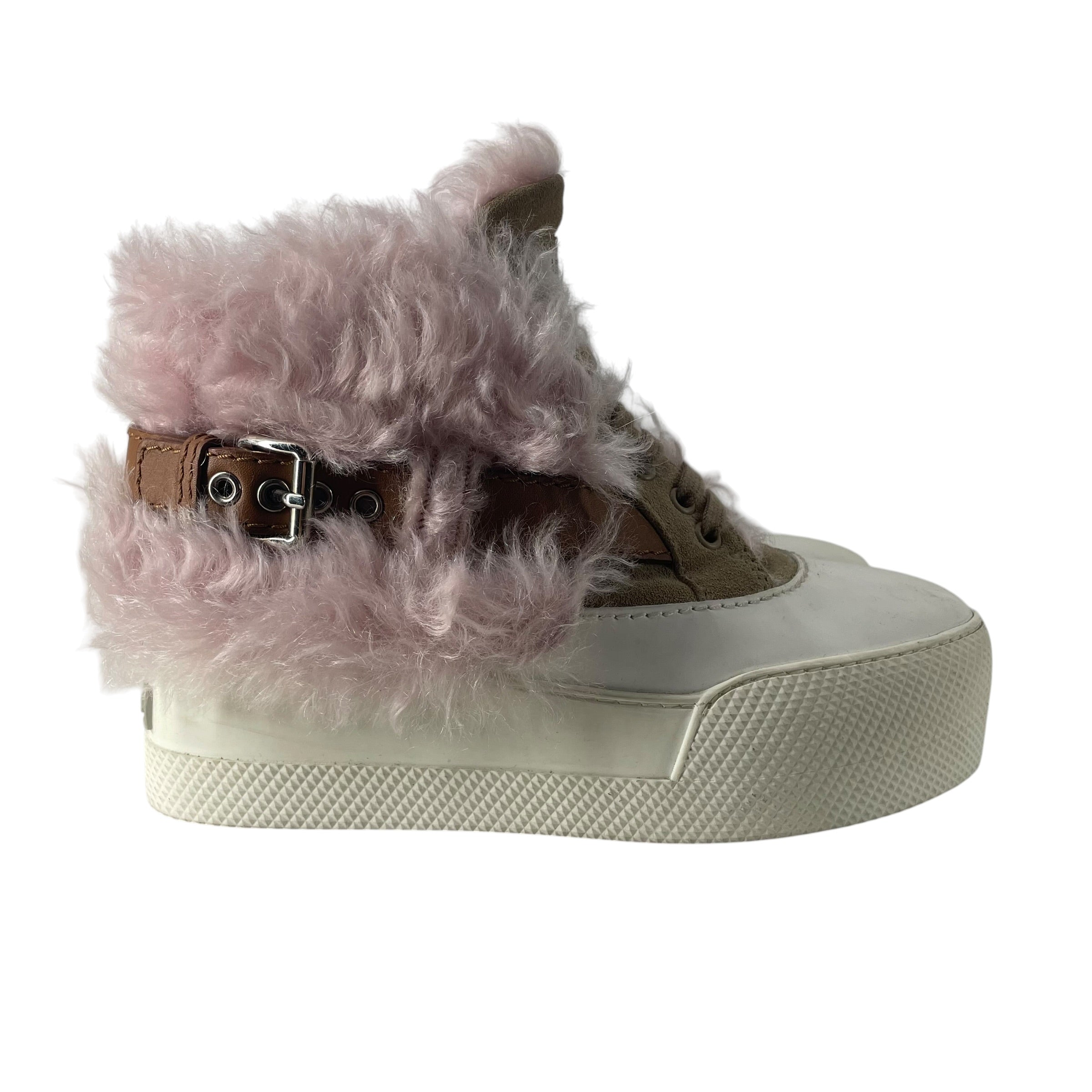 MIU MIU/Hi-Sneakers/EU 36/Fake Fur/PNK/PNK FUR PLATFORM SNEAKER view 2