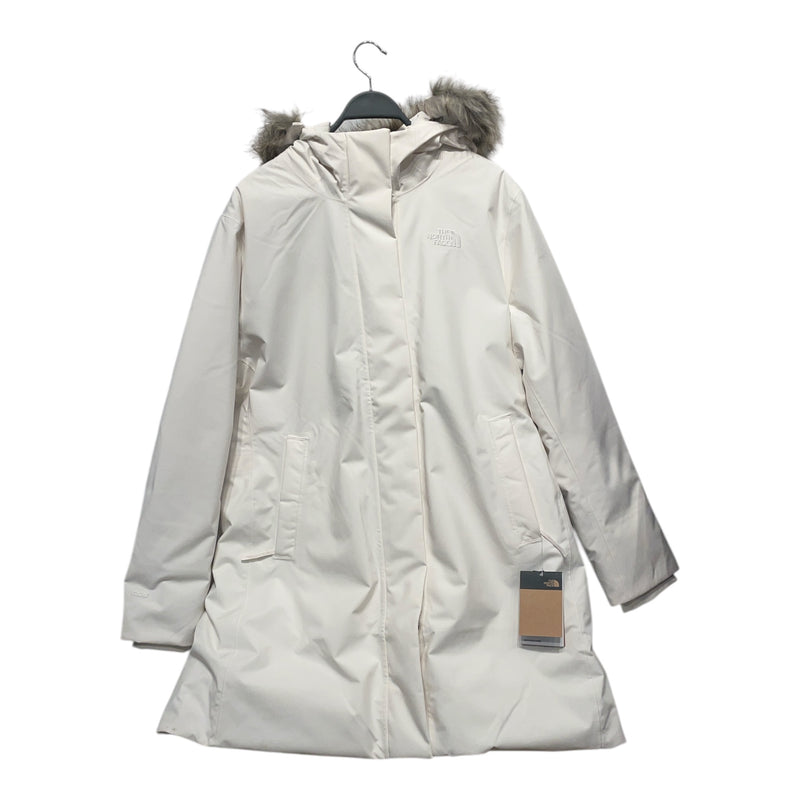 THE NORTH FACE/Puffer Jkt/XXL/Nylon/WHT/Faux Fur down parka