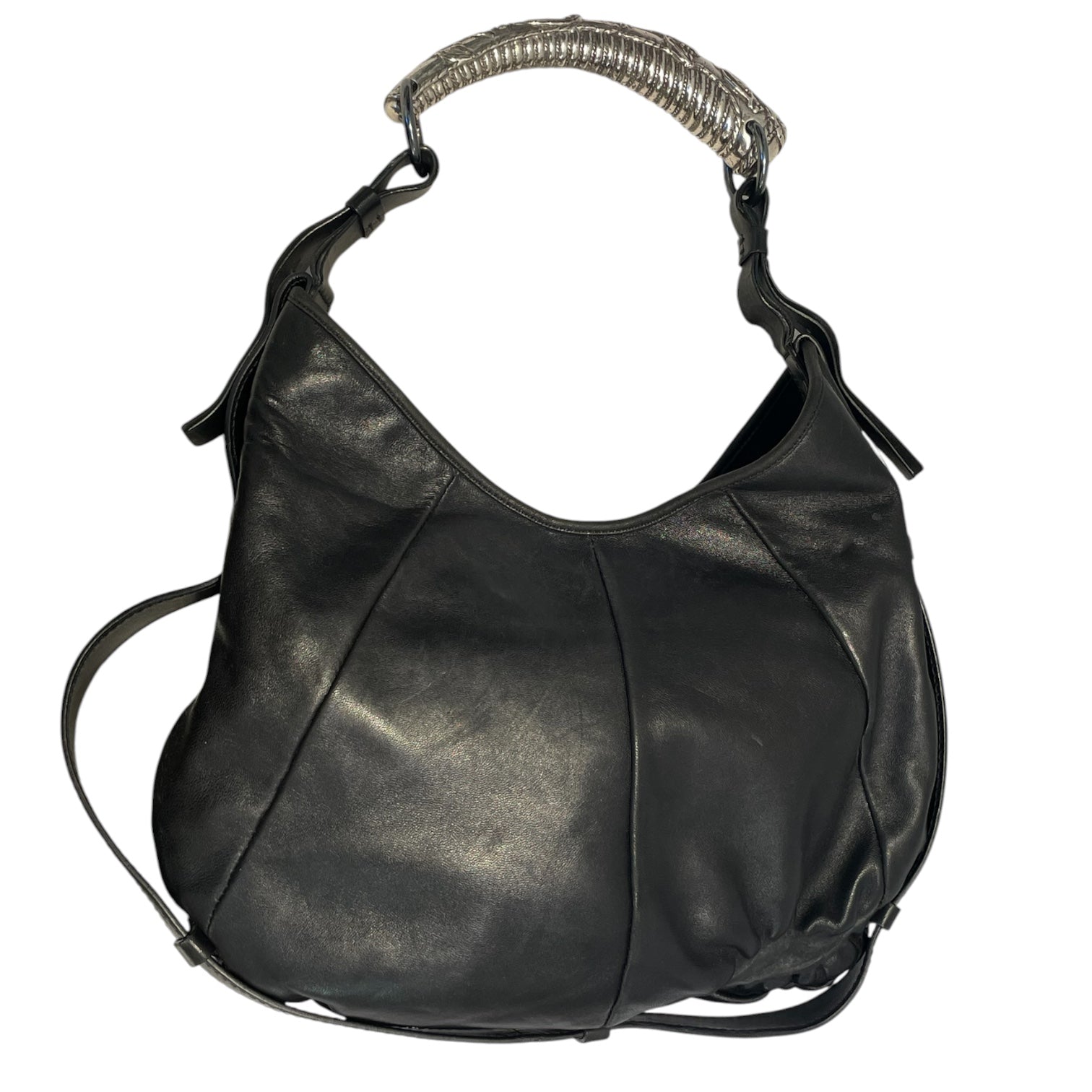 YVES SAINT LAURENT/Hand Bag/Leather/BLK/VINTAGE Y2K MOMBASA view 3